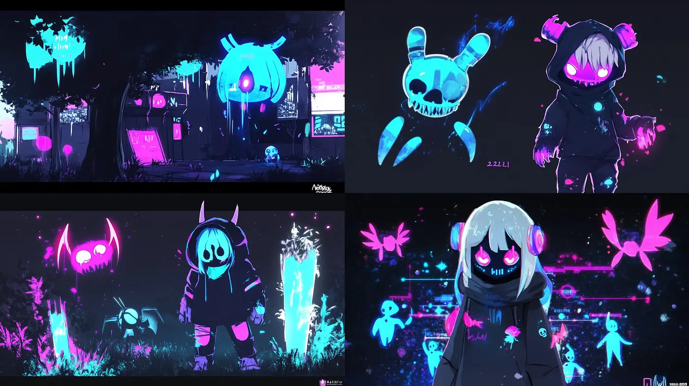 Cybernetic Dreamscape: A Synthesis of Neon and Darkness - Midjourney sref style