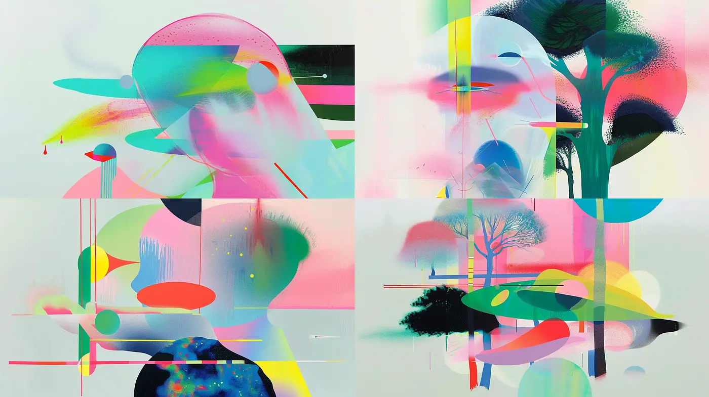 Chromatic Synthesis of Abstract Prismatic Landscapes - Midjourney sref style