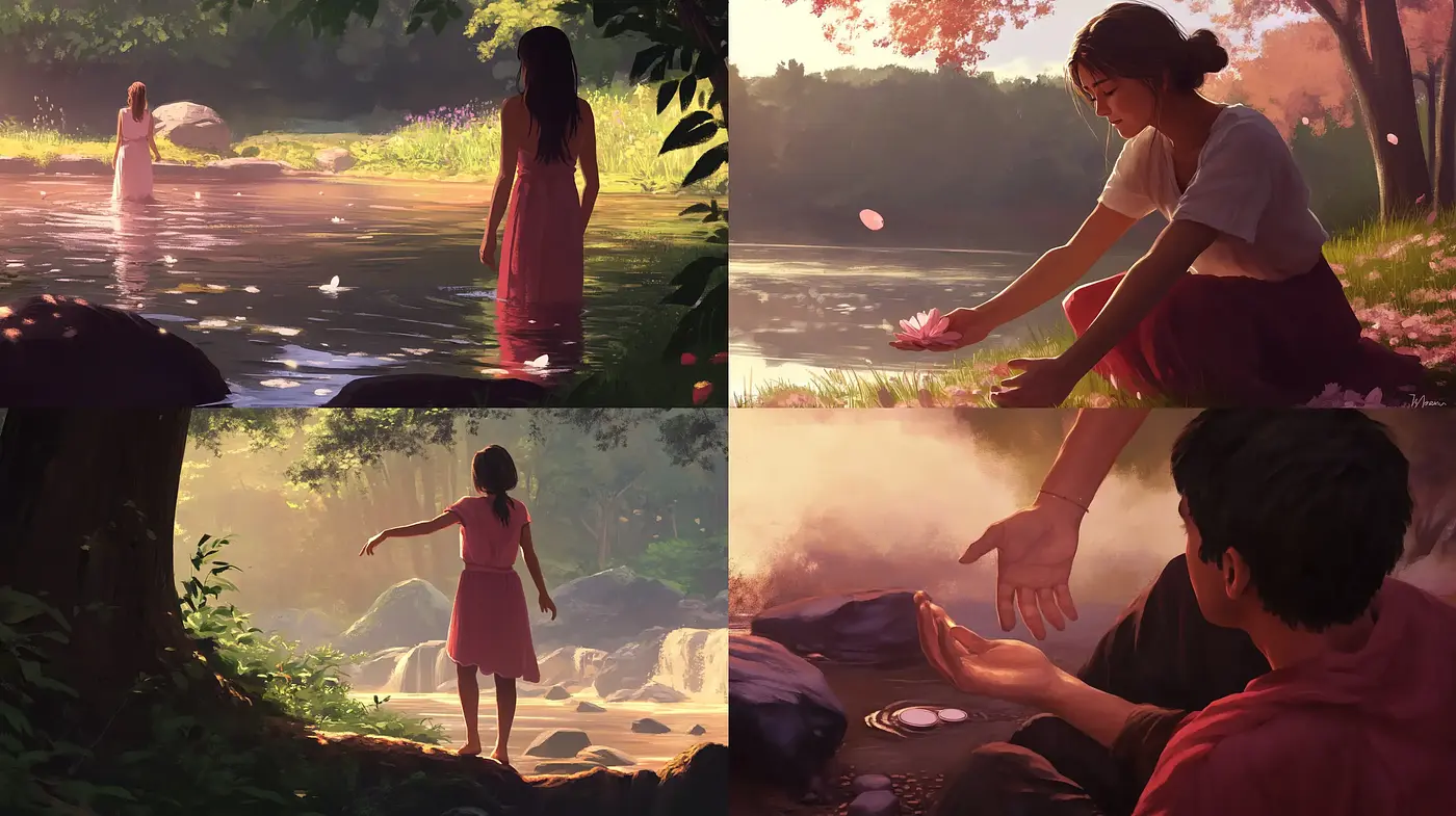 Idyllic Nature Reverie in Warm Pastel Hues - Midjourney sref style