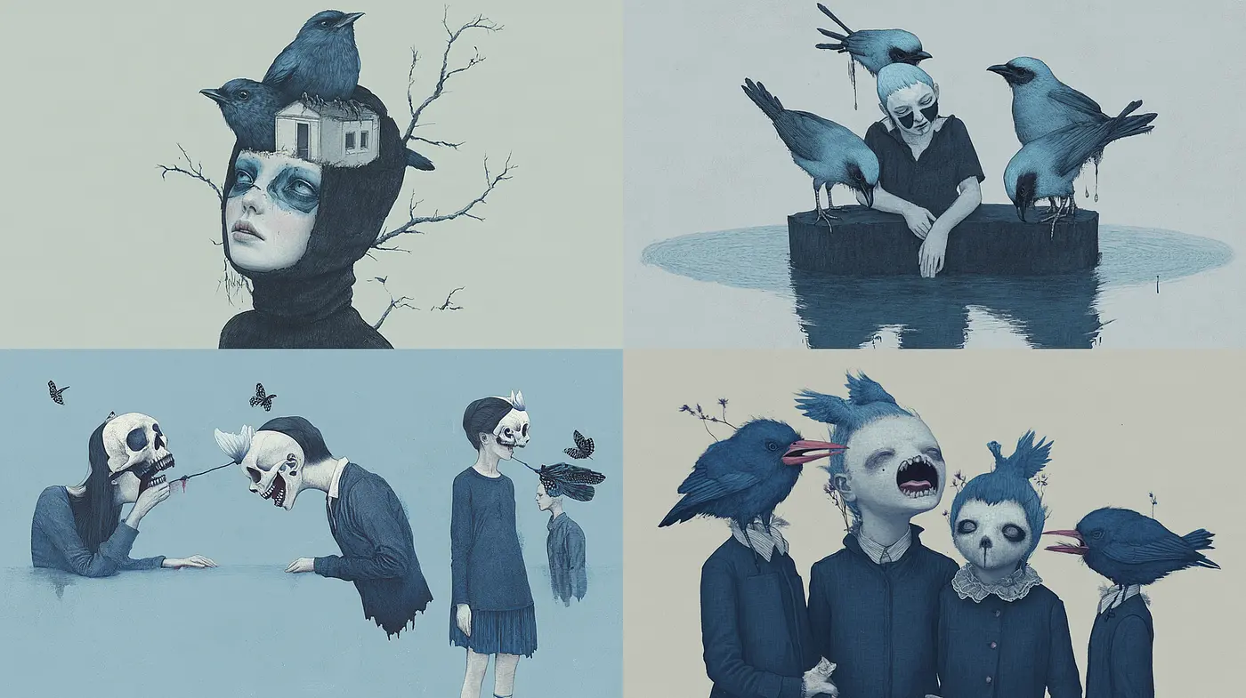Eerie and Surreal Illustrations with a Hauntingly Mystical Atmosphere - Midjourney sref style