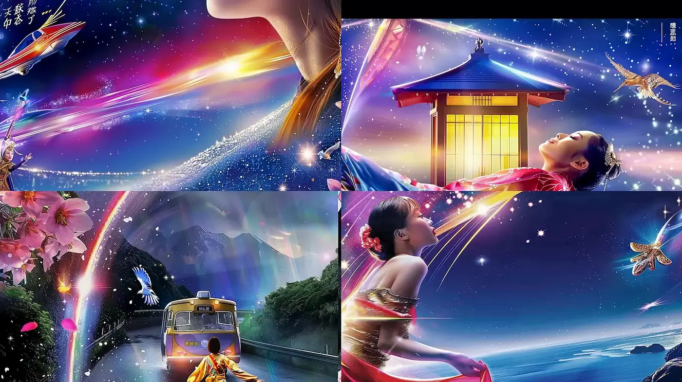 Vibrant and Dreamlike Aesthetic with Mystical Elements - Midjourney sref style