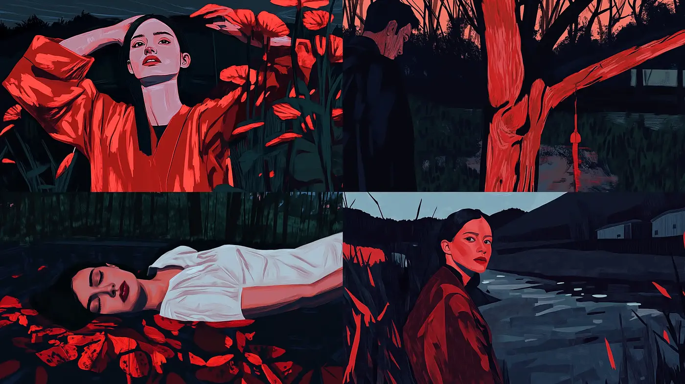 Twilight Hues and Stylized Serenity: A Tribute to Modern Graphic Novels - Midjourney sref style