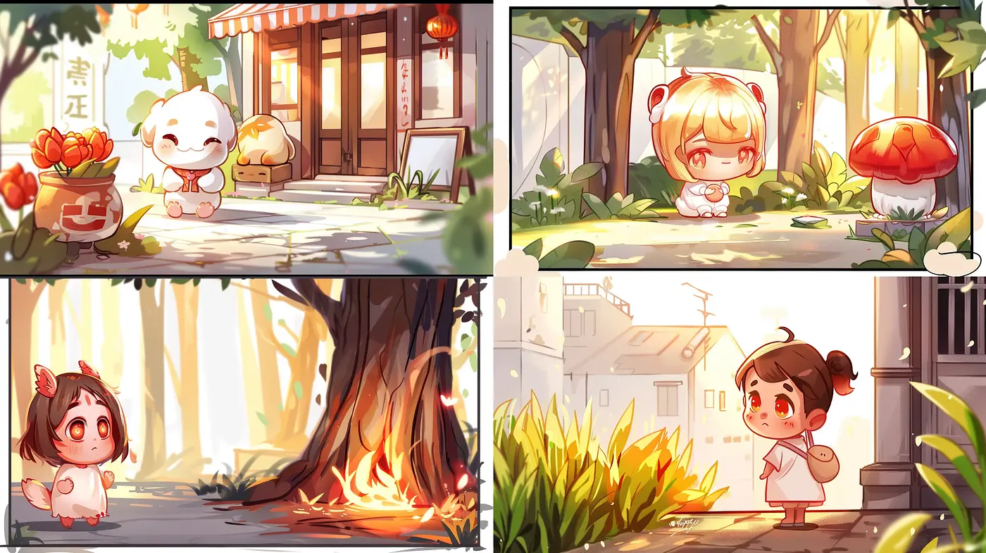 Sunlit Whimsy: A Harmonious Blend of Warmth and Cheerful Anime Inspirations - Midjourney sref style