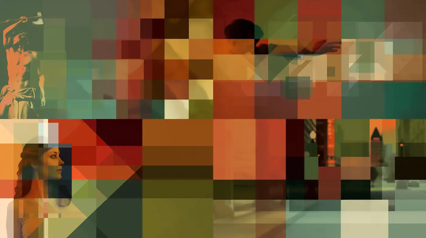 Geometric Abstraction in Warm Sepia Tones - Midjourney sref style
