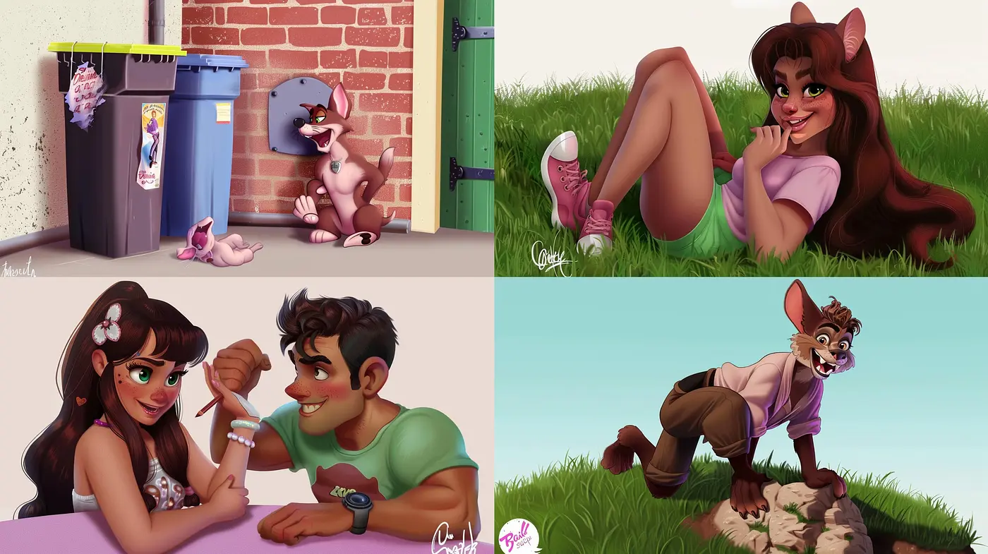 Vibrant Cartoon Realism with Anthropomorphic Charisma - Midjourney sref style
