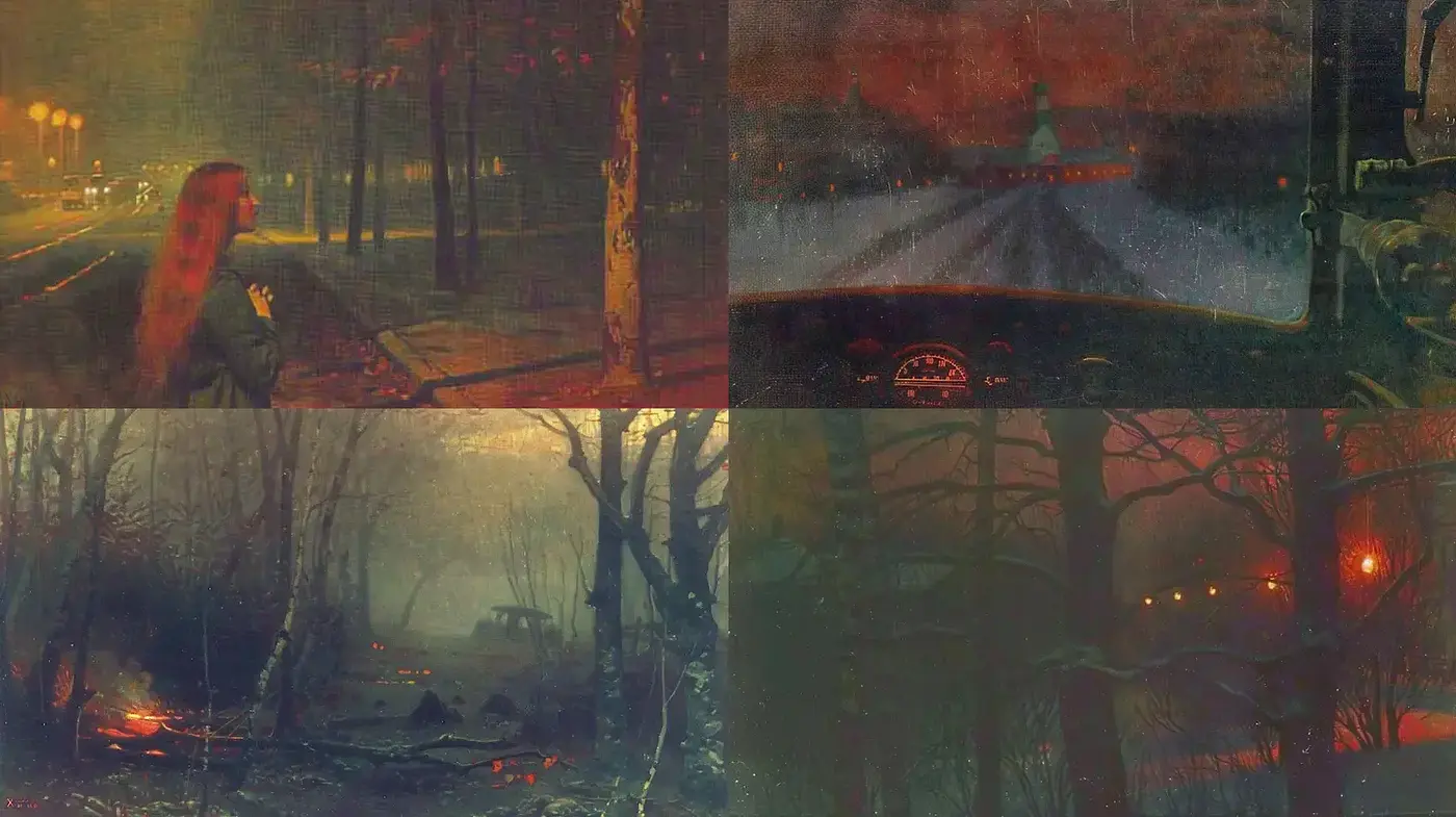 Ethereal Twilight Hues: A Brooding Homage to Atmospheric Introspection - Midjourney sref style