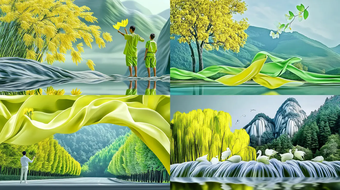 Vibrant Nature's Embrace in Fluid Impressionism - Midjourney sref style