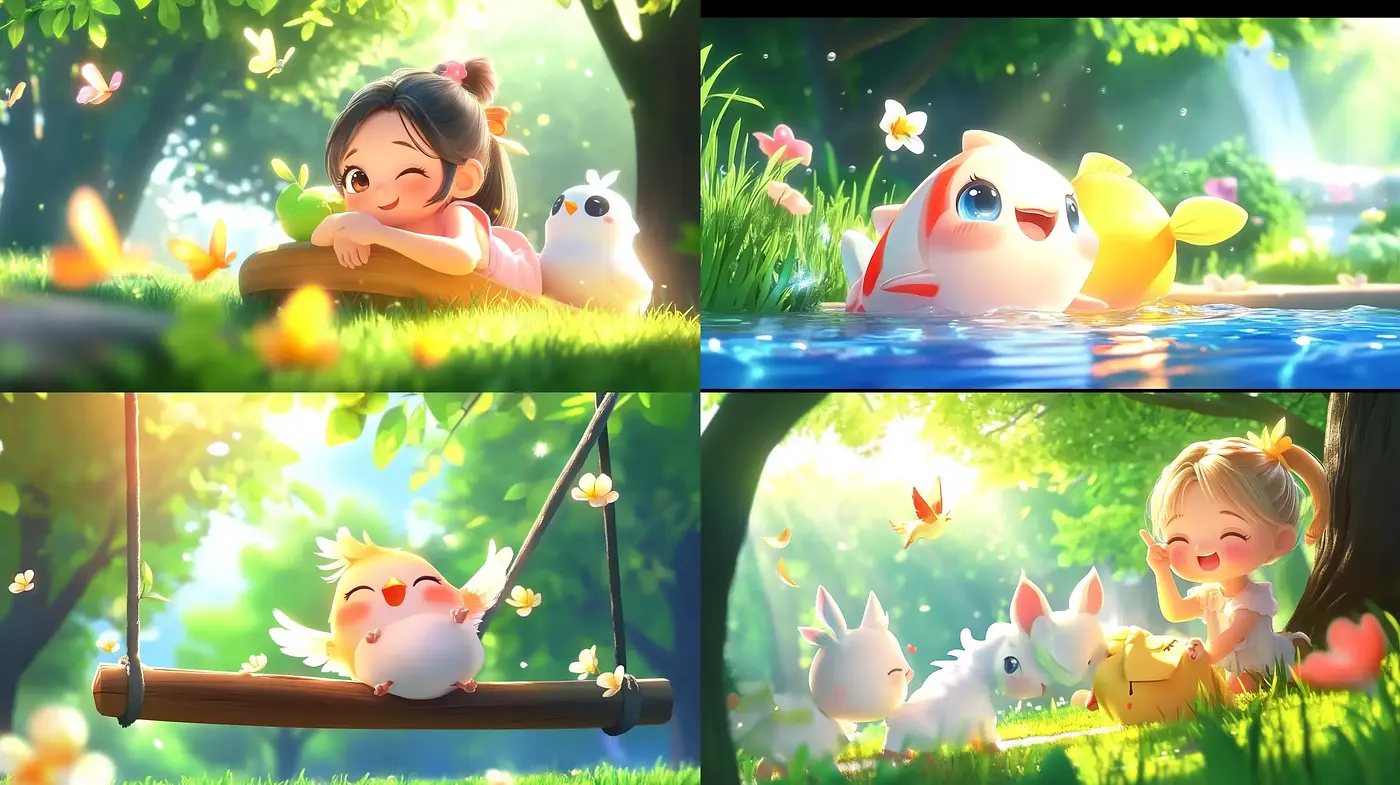 Luminous Dreamscape with Whimsical Anime Influence - Midjourney sref style
