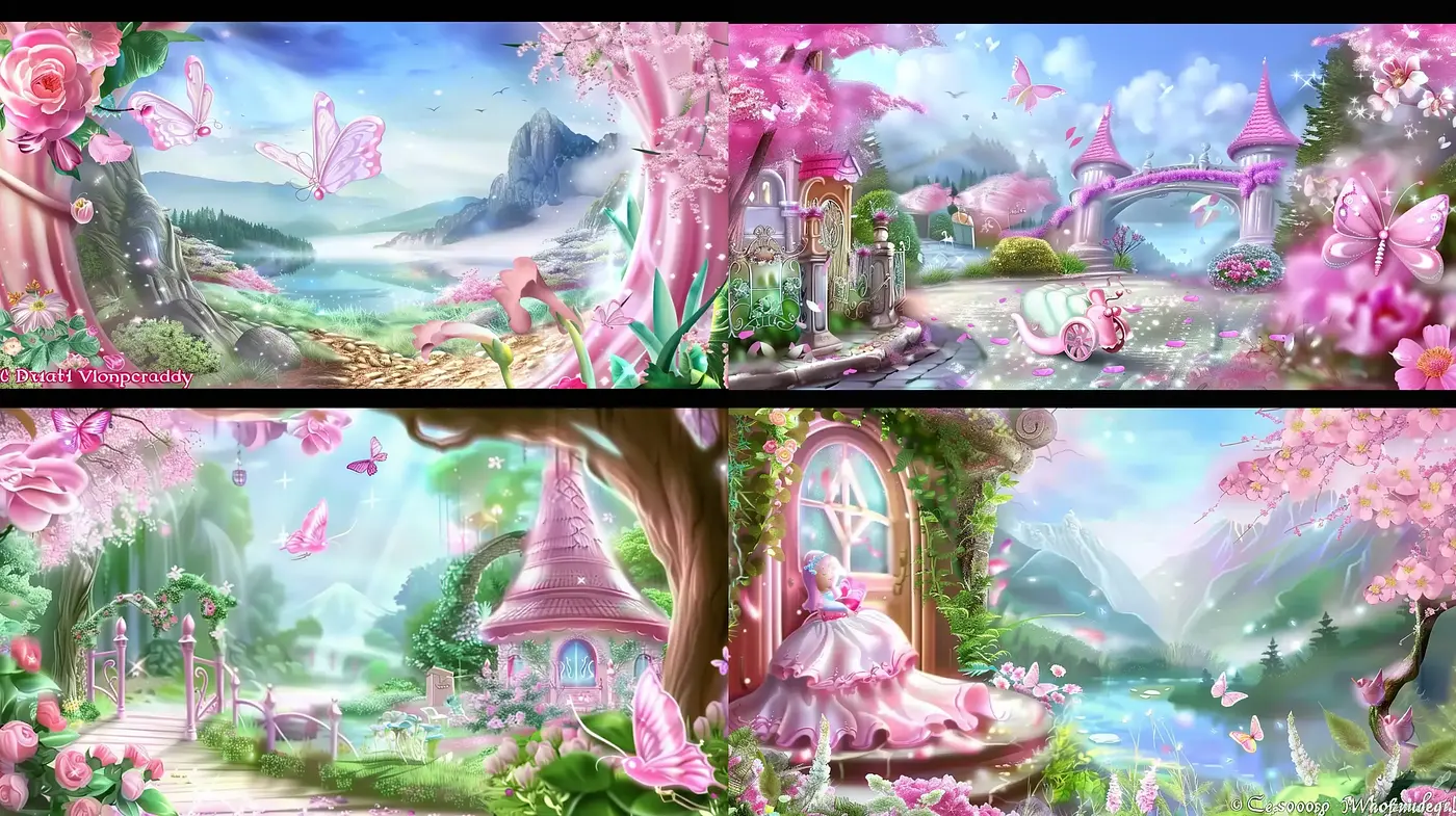 Enchanted Springtime Fantasia: A Whimsical Pastel Dreamscape - Midjourney sref style