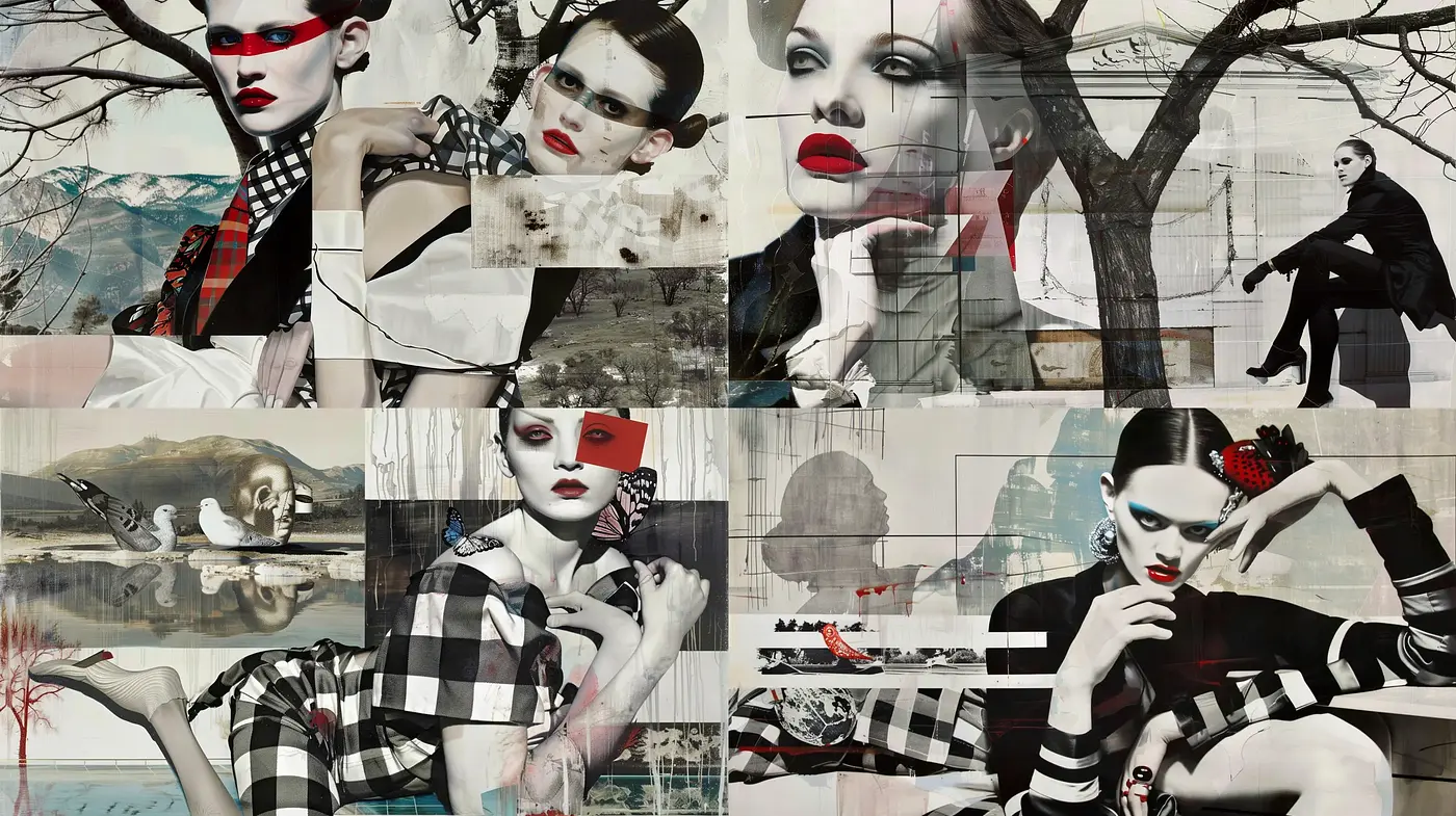 Abstract Fusion of Surrealism and Contemporary Fashion - Midjourney sref style