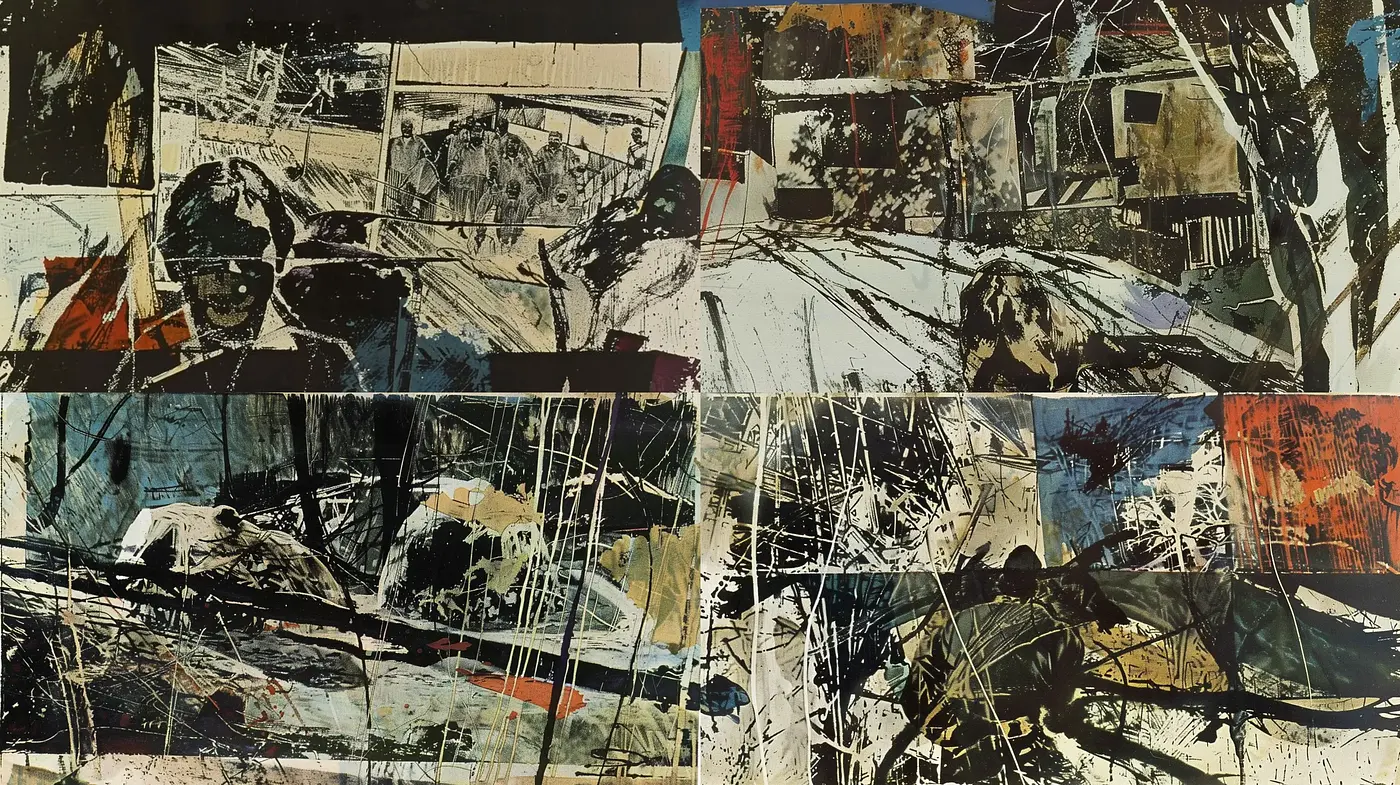 Abstract Expressionist Tapestry with a Modern Dark Palette - Midjourney sref style