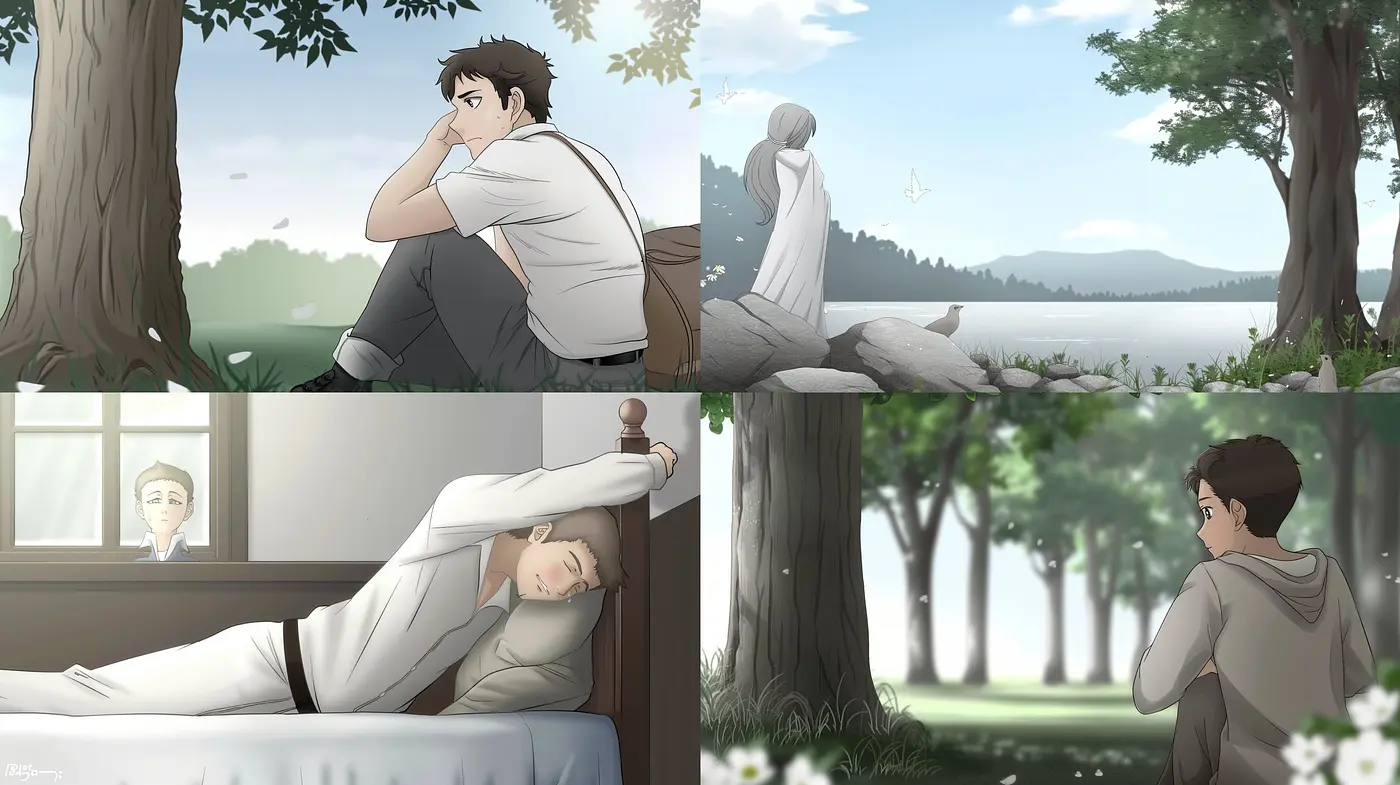 Serene Contemplation - An Anime-Inspired Soft Palette Collection - Midjourney sref style