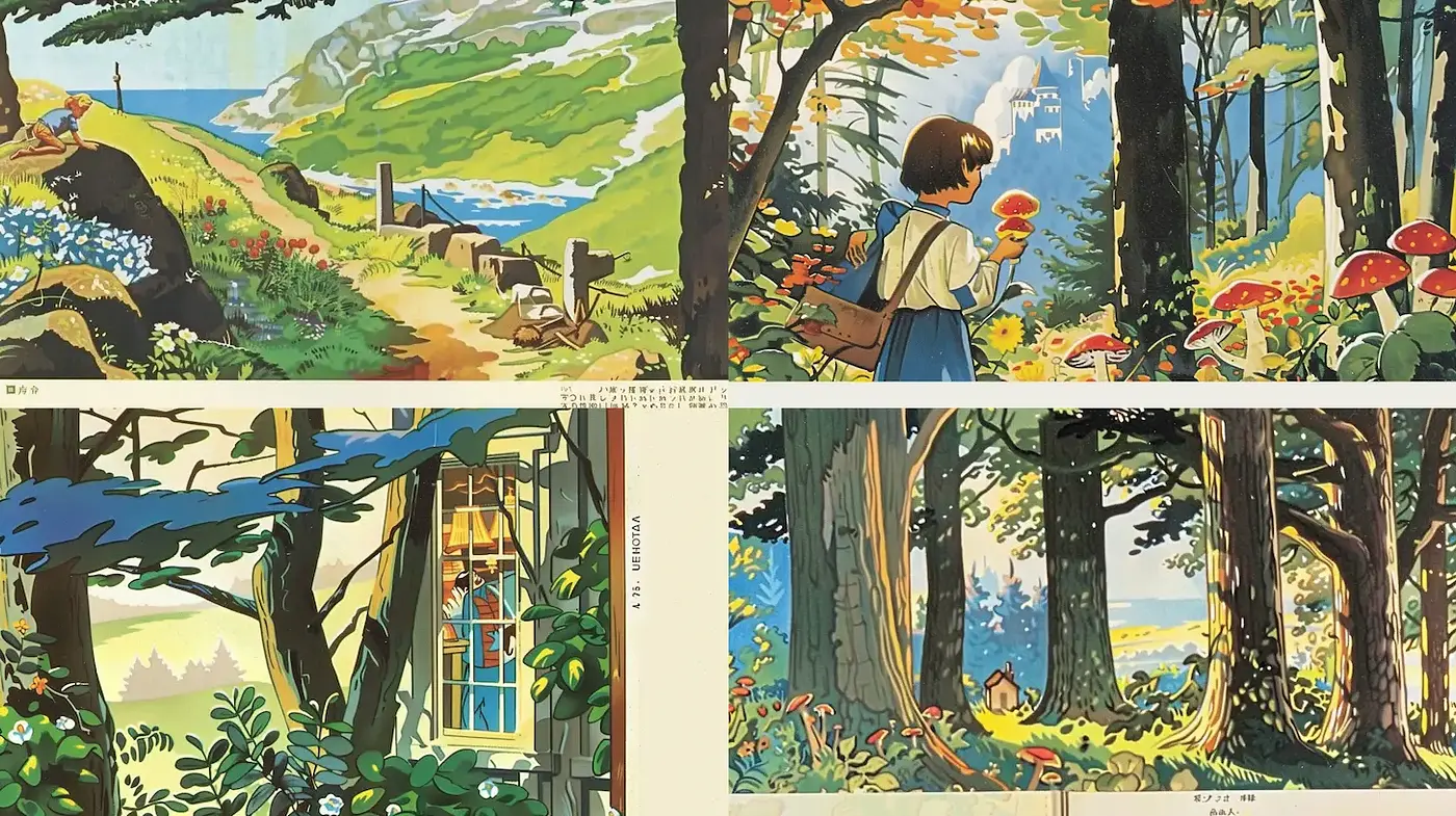 Whimsical and Lush Fantasy Landscapes with a Touch of Nostalgia - Midjourney sref style