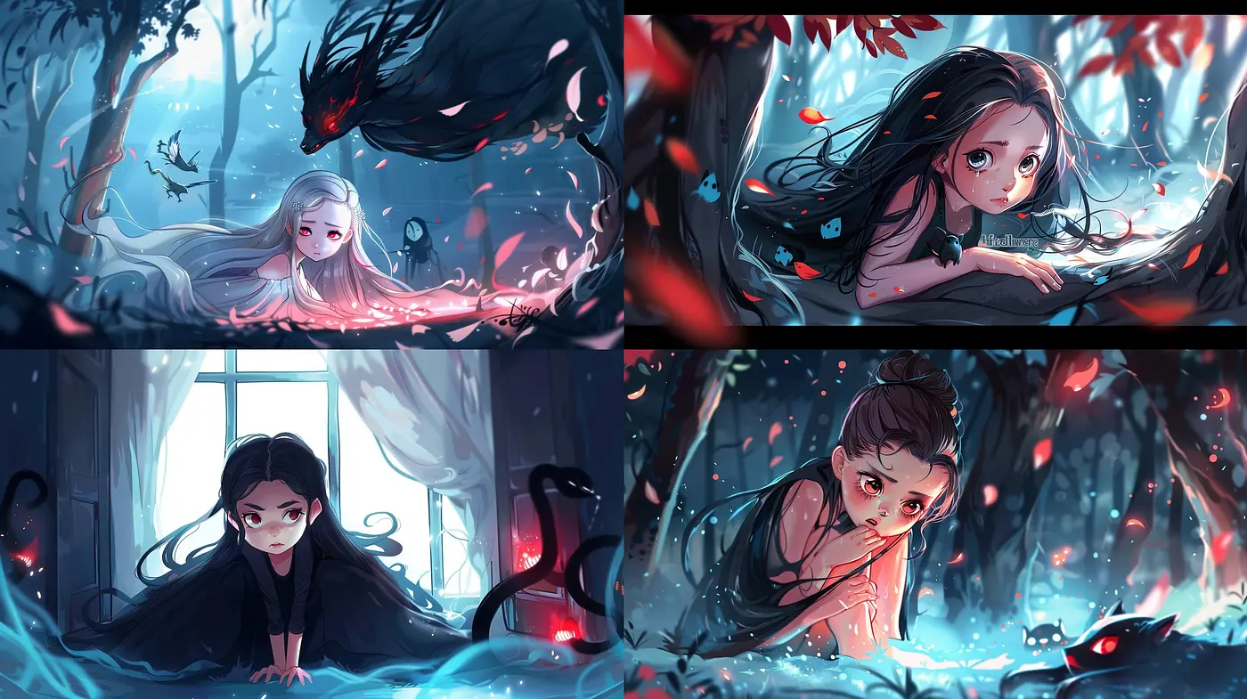 Ethereal Twilight Hues: A Consistent Cross-Image Exploration of Moody Anime-inspired Aesthetics - Midjourney sref style