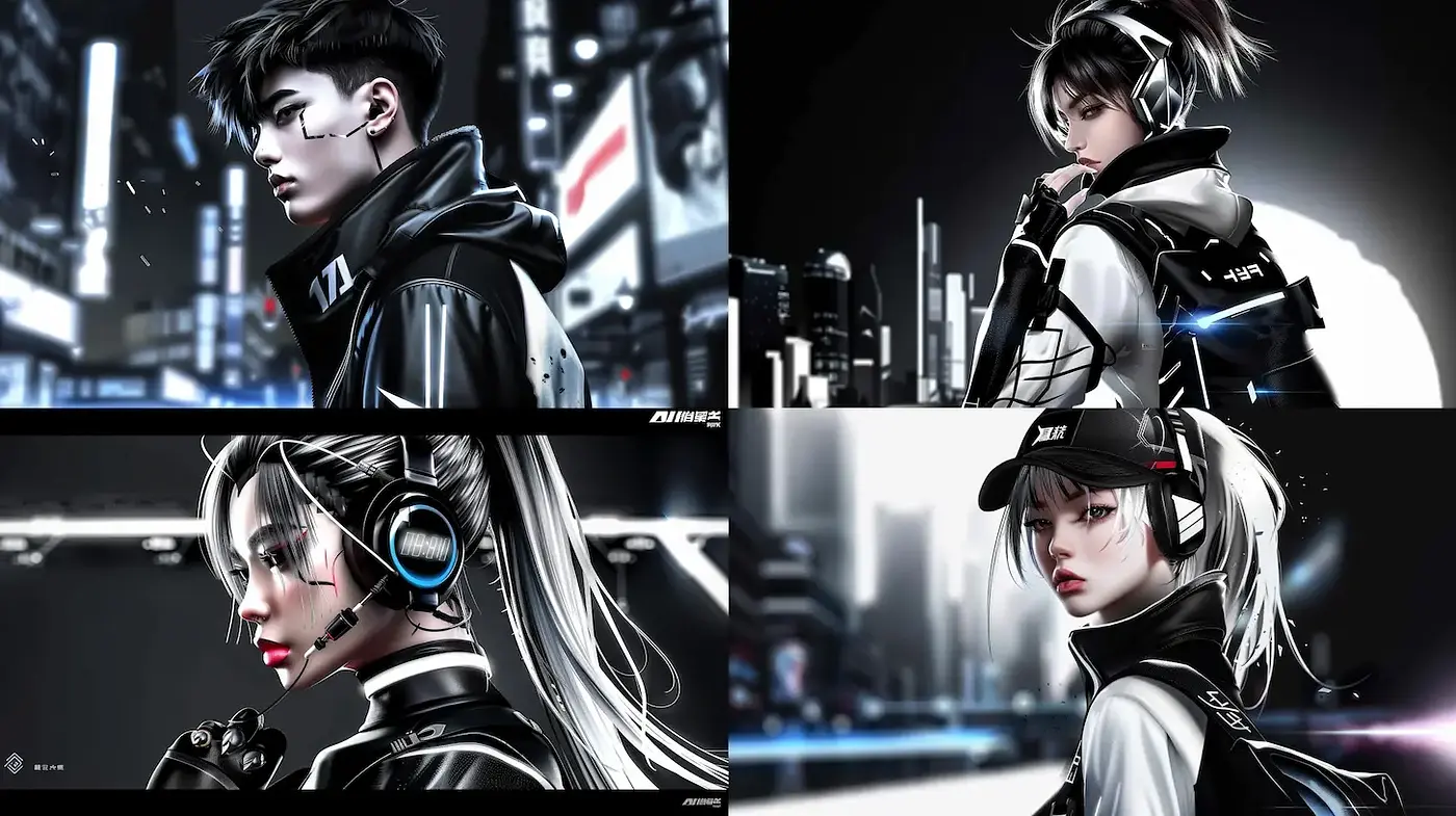 Futuristic Cyberpunk Aesthetic with Anime Influence - Midjourney sref style