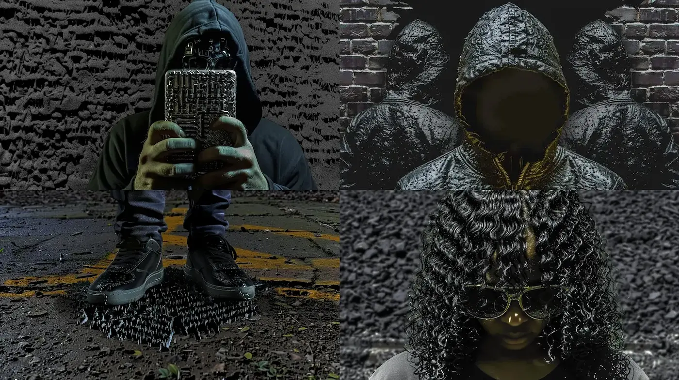 Mysterious and Gritty Urban Aesthetic with a Dark Edge - Midjourney sref style