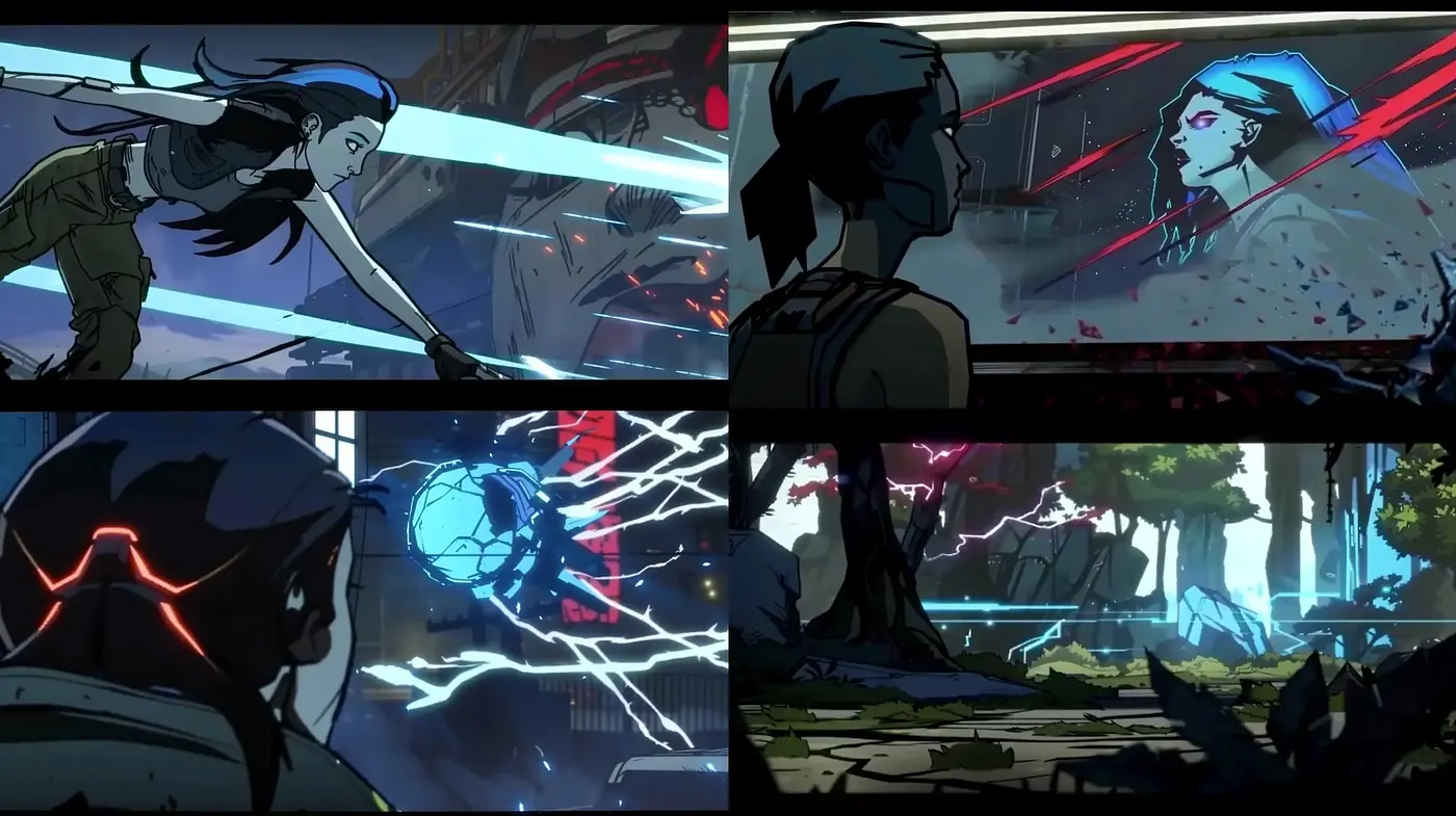 Futuristic Neon-Noir Animated Essence - Midjourney sref style