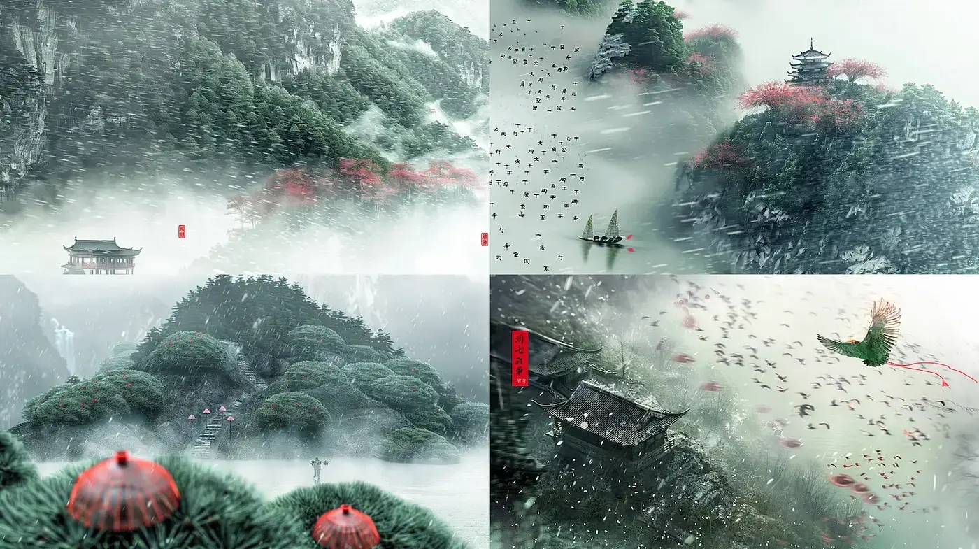 Mystical landscapes with serene aesthetics and ethereal qualities - Midjourney sref style