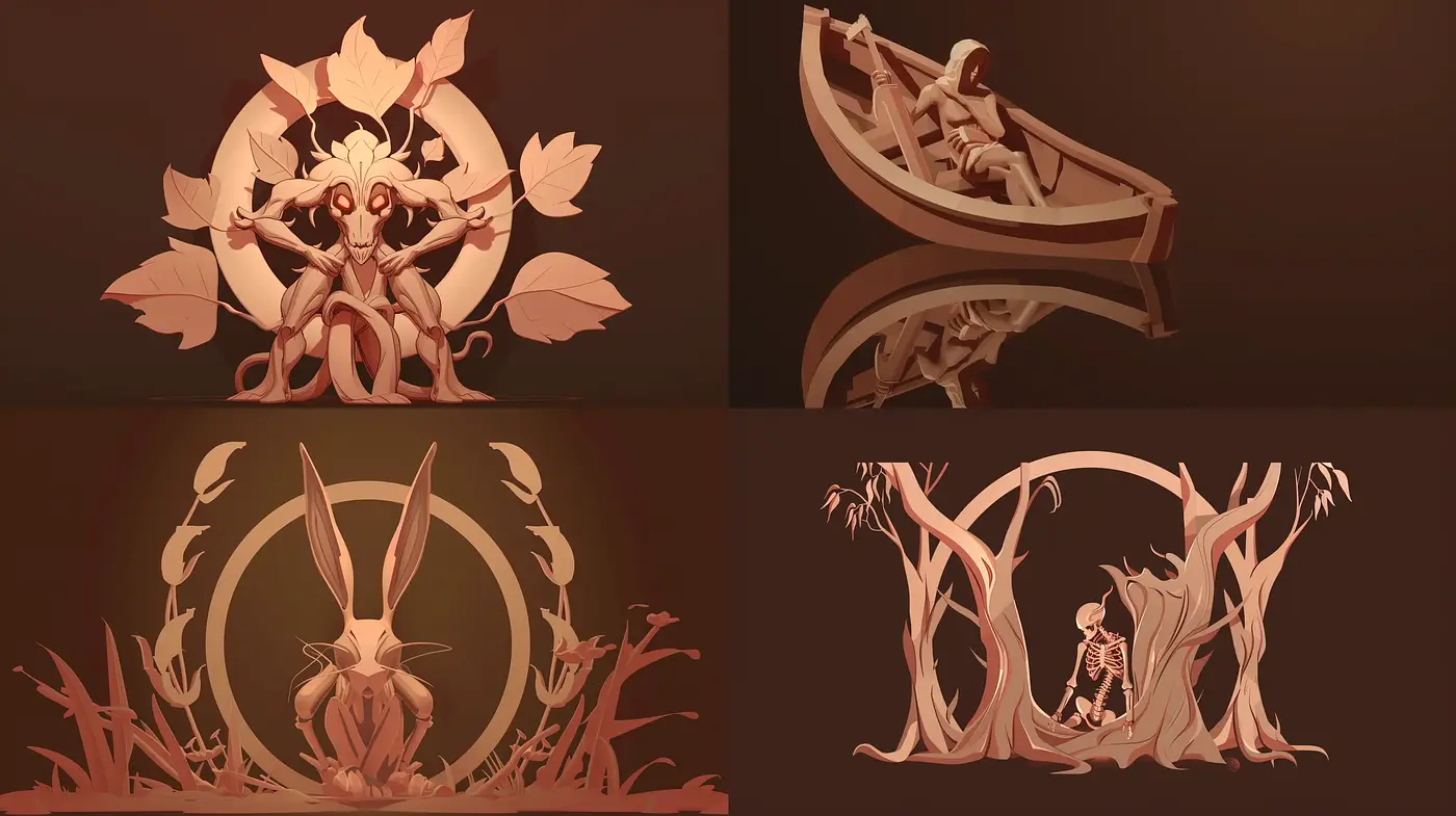 Monochromatic Sepia Shadows: A Homage to Earthy Tones and Simplistic Forms - Midjourney sref style