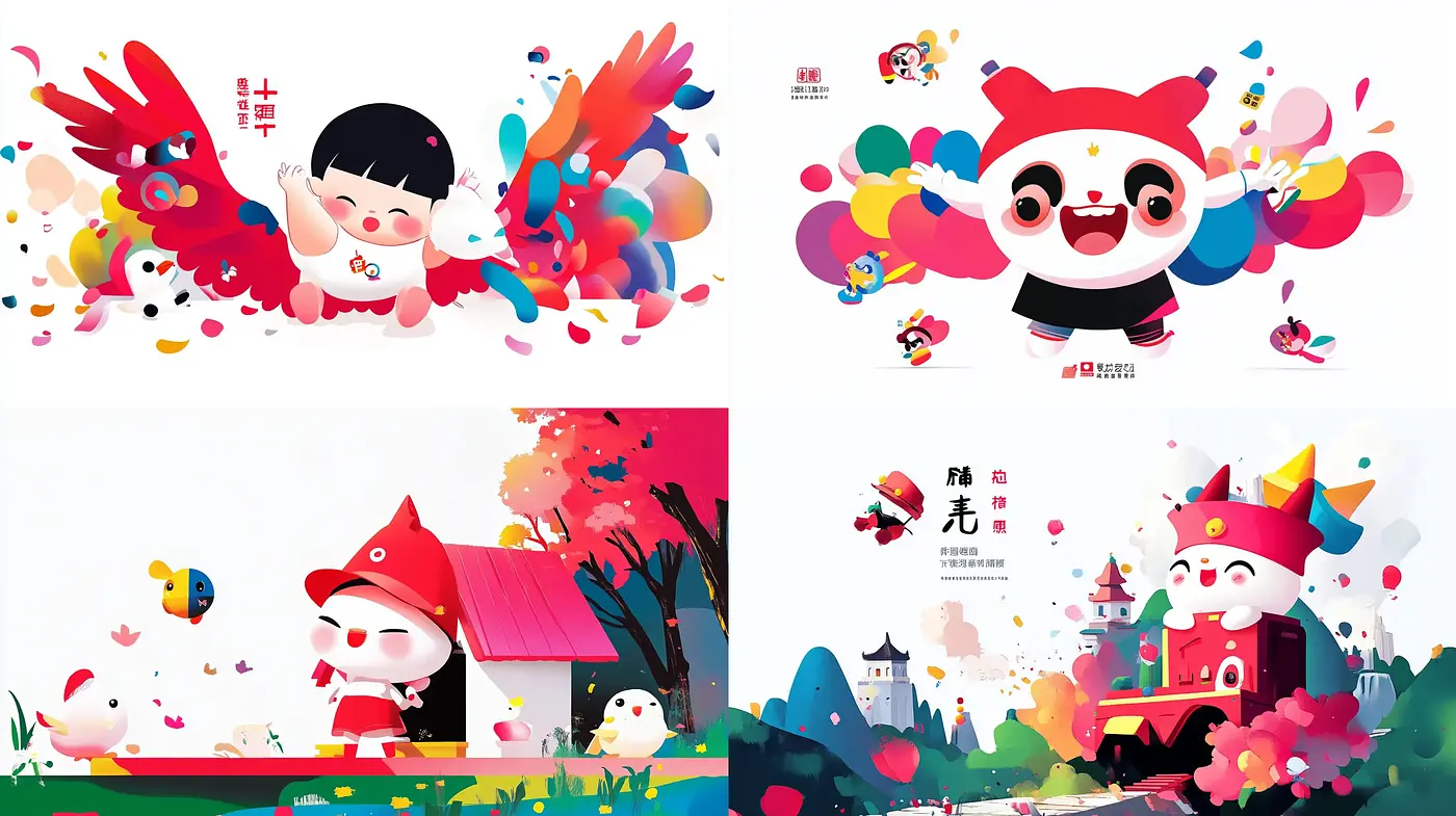 Whimsical Technicolor Dreams with Contemporary Illustration Traits - Midjourney sref style