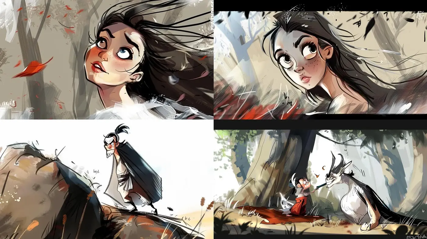 Whimsical Brushstrokes of an Animated Autumnal Adventure - Midjourney sref style