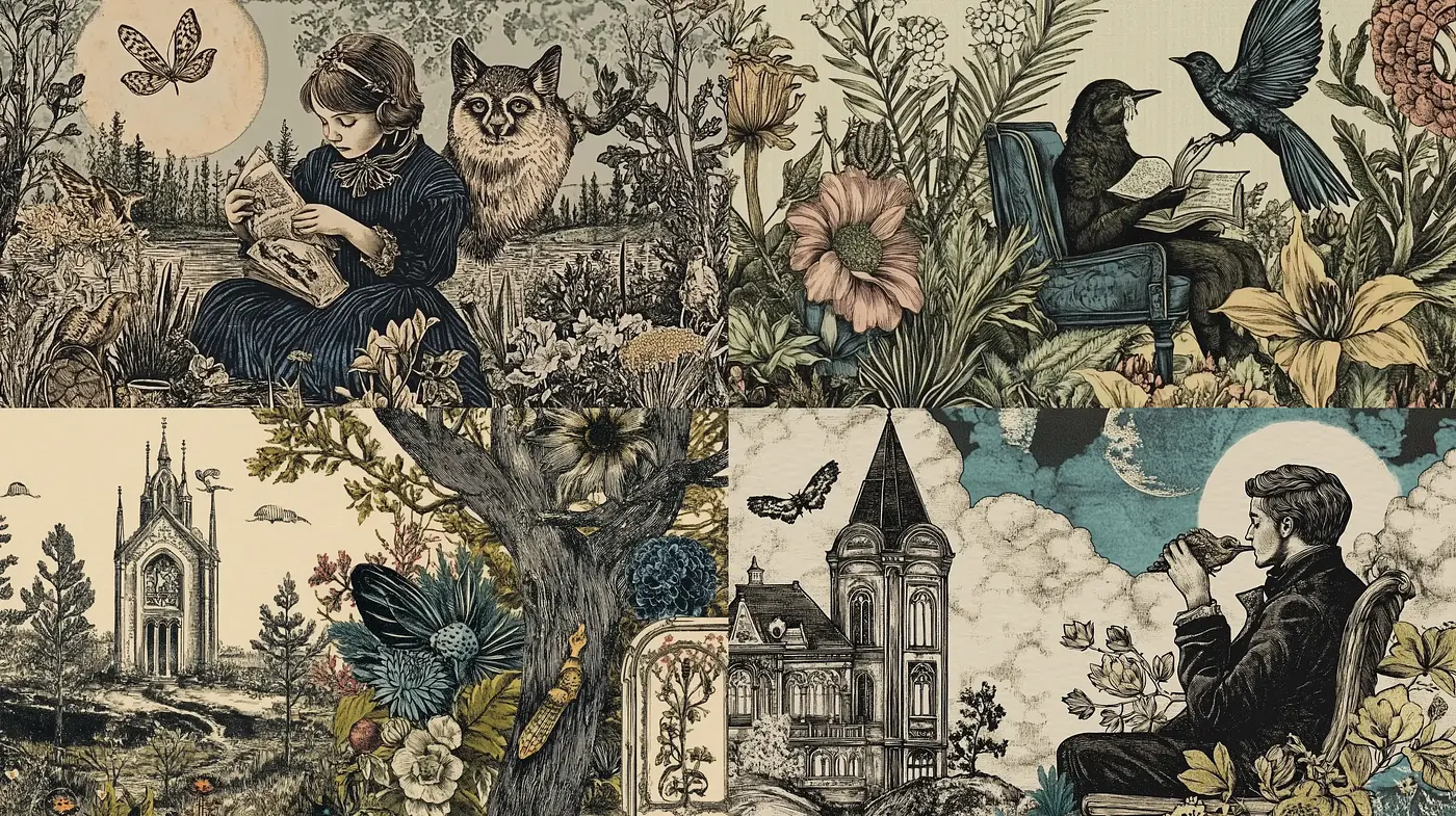 Enchanted Vintage Botanical Dreamscape - Midjourney sref style