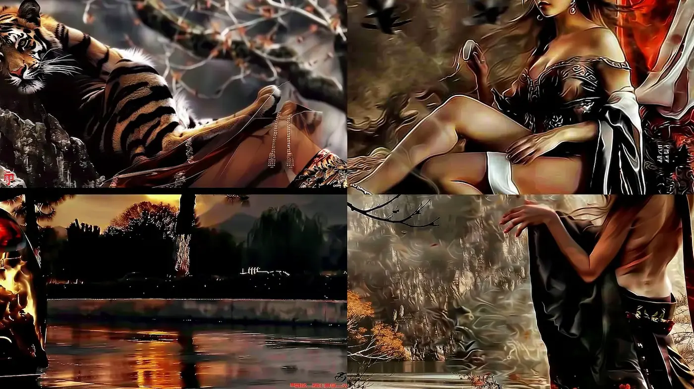 Dramatic and Lush Interpretations of Nature and Humanity - Midjourney sref style