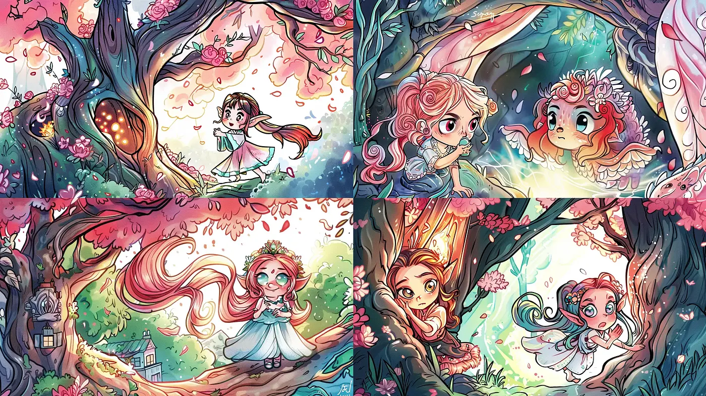 Enchanted Forest Whimsy: A Storybook Illustration Series - Midjourney sref style