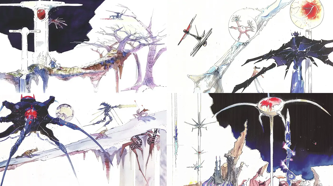 Ethereal Skies and Chaotic Lines - Midjourney sref style