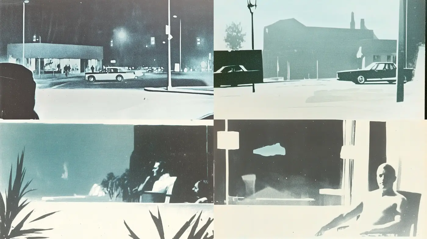 Monochromatic Retro Cinematic Exploration - Midjourney sref style