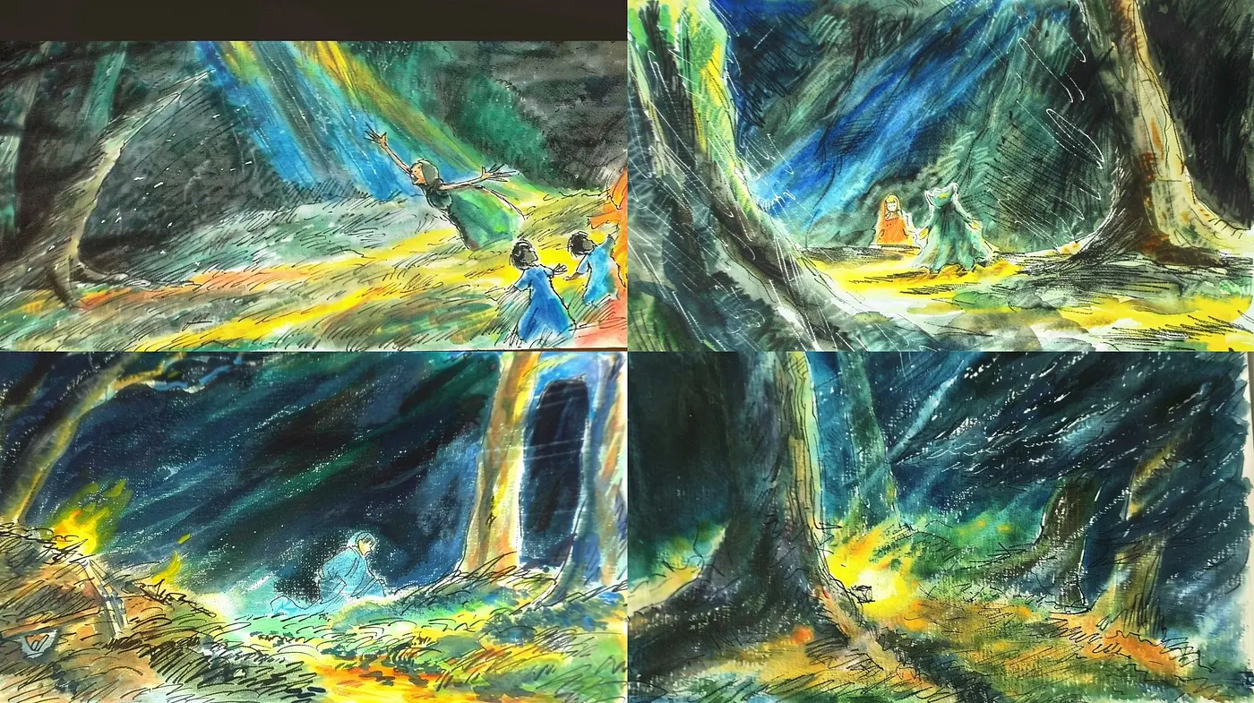 Whimsical Forest Enchantment: A Study in Vivid Brushwork and Atmospheric Mood - Midjourney sref style