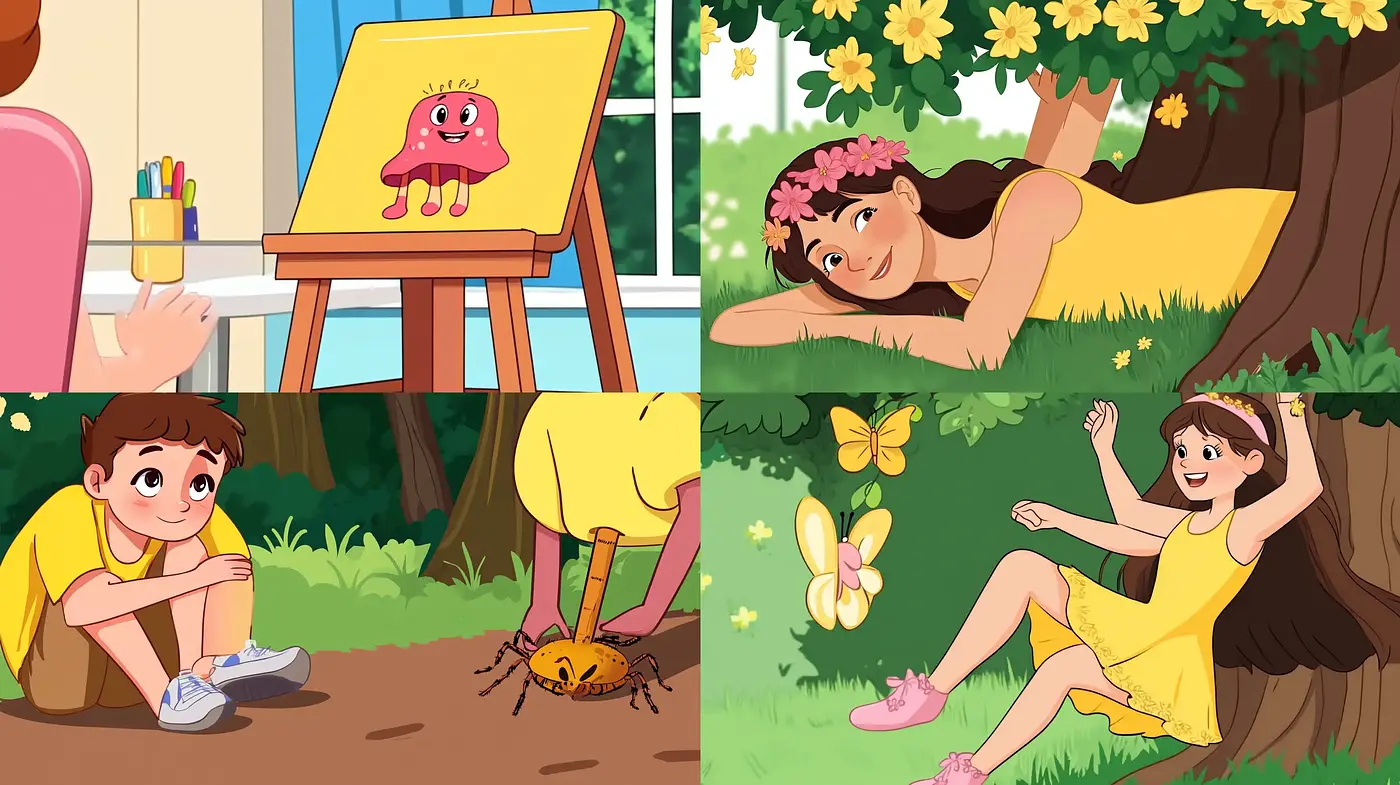 Consistently Warm Pastel Visions in Bright Animation Style - Midjourney sref style