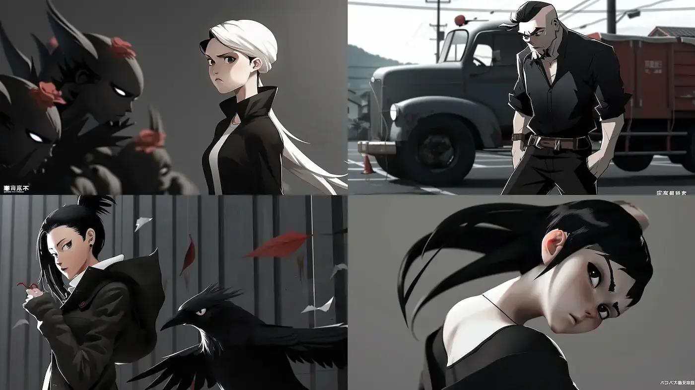 Cohesive Visual Narrative with a Dark, Edgy Aesthetic - Midjourney sref style