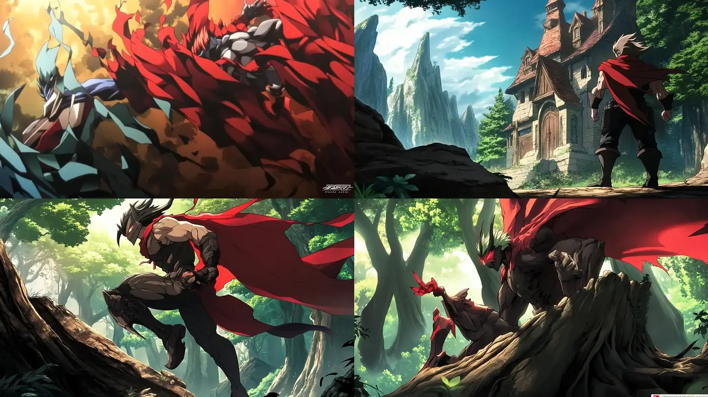 Ethereal Fantasy and Dynamic Motion in Anime-Inspired Environments - Midjourney sref style