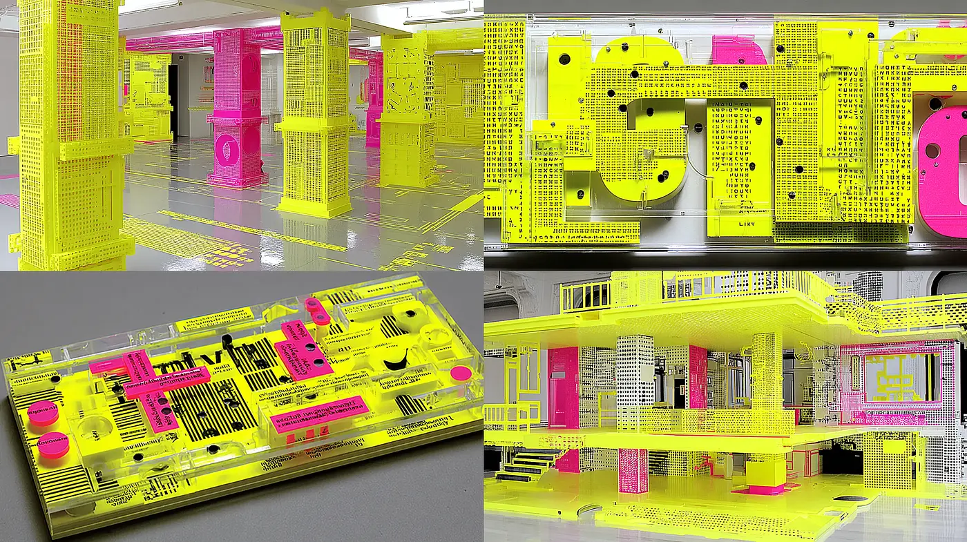 Vibrant Neon Futurism with Geometric Precision - Midjourney sref style