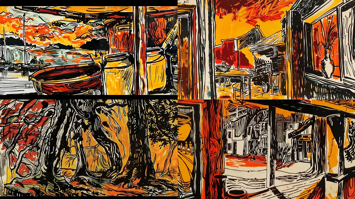 Vibrant Expressionist Fusion with Dynamic Brushwork - Midjourney sref style