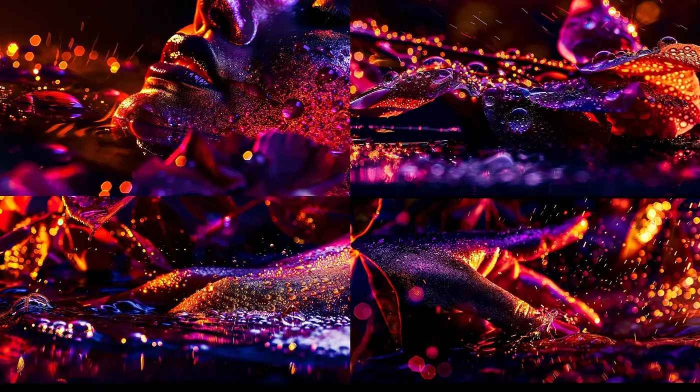 Neon Dreamscape: A Fusion of Vibrant Hues and Textural Intrigue - Midjourney sref style