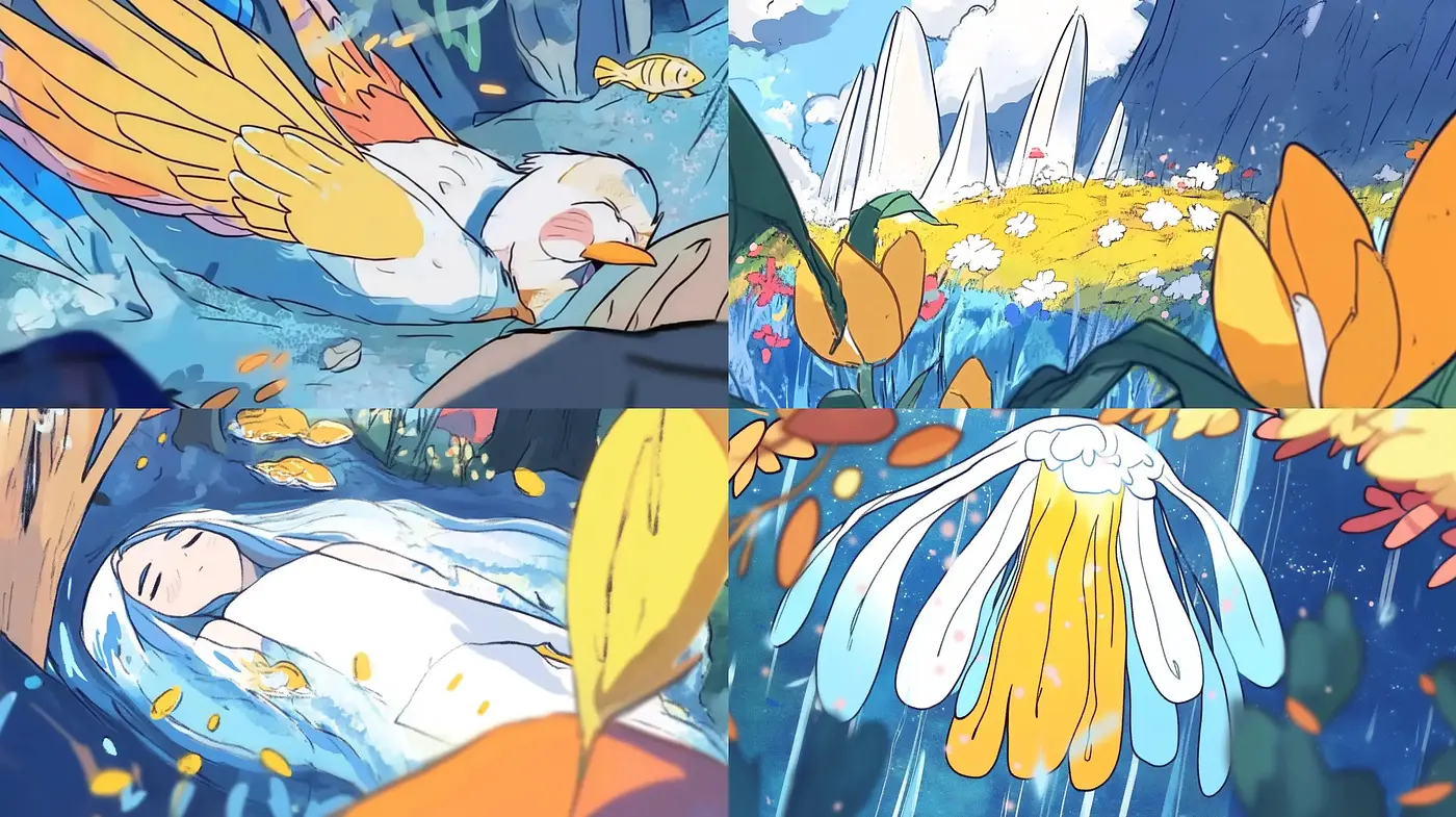 Ethereal Dreamscape Fusion with Anime Essence - Midjourney sref style