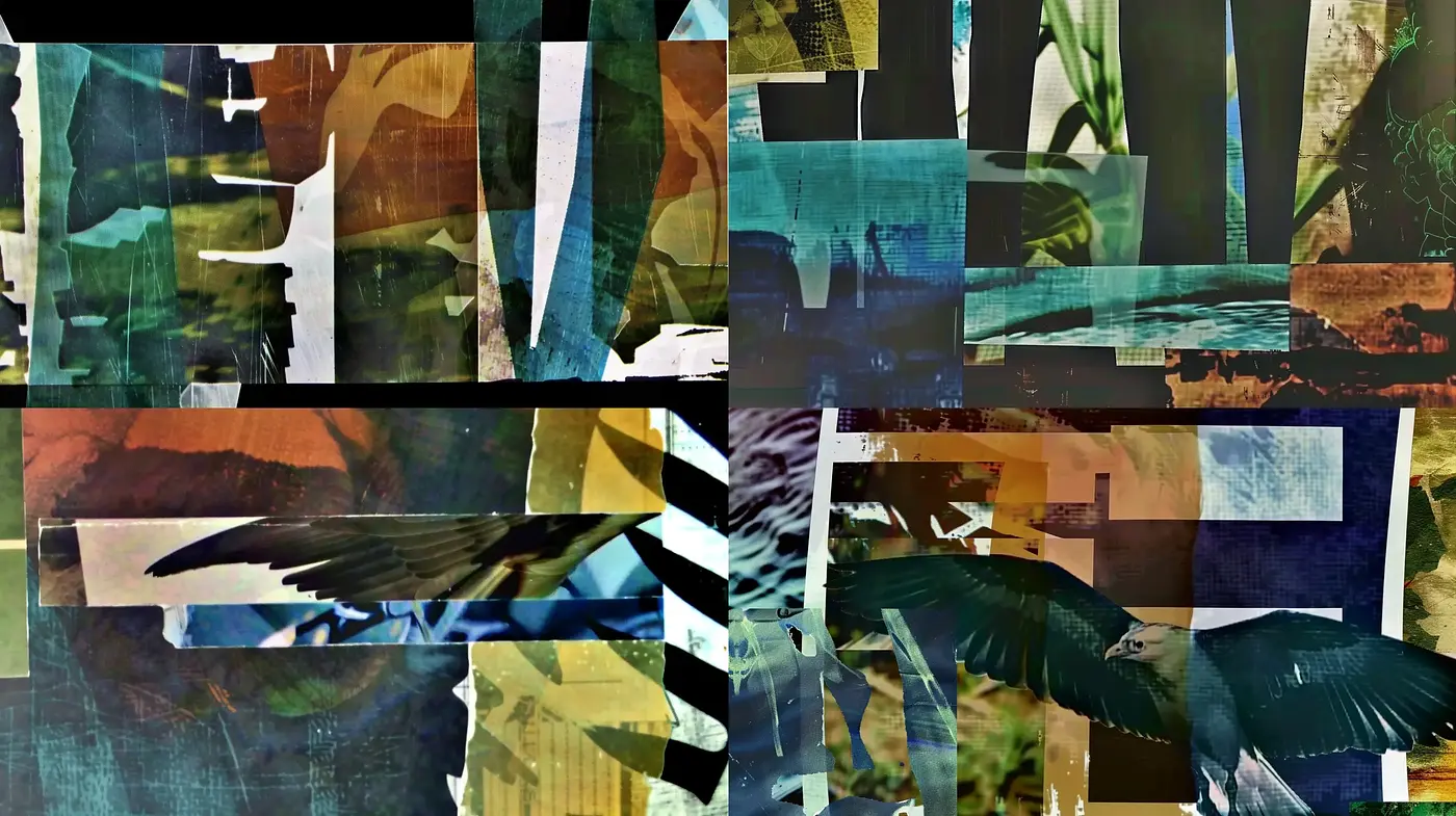 Abstract Geometric Fusion with Vintage Overtones - Midjourney sref style