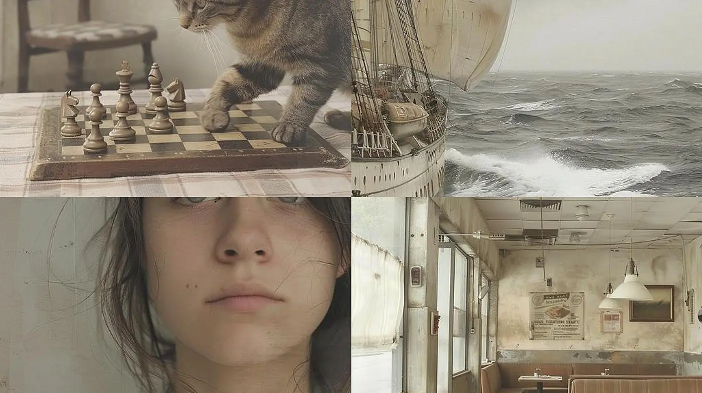 Timeless Serenity: A Harmonious Blend of Subdued Hues and Delicate Textures - Midjourney sref style