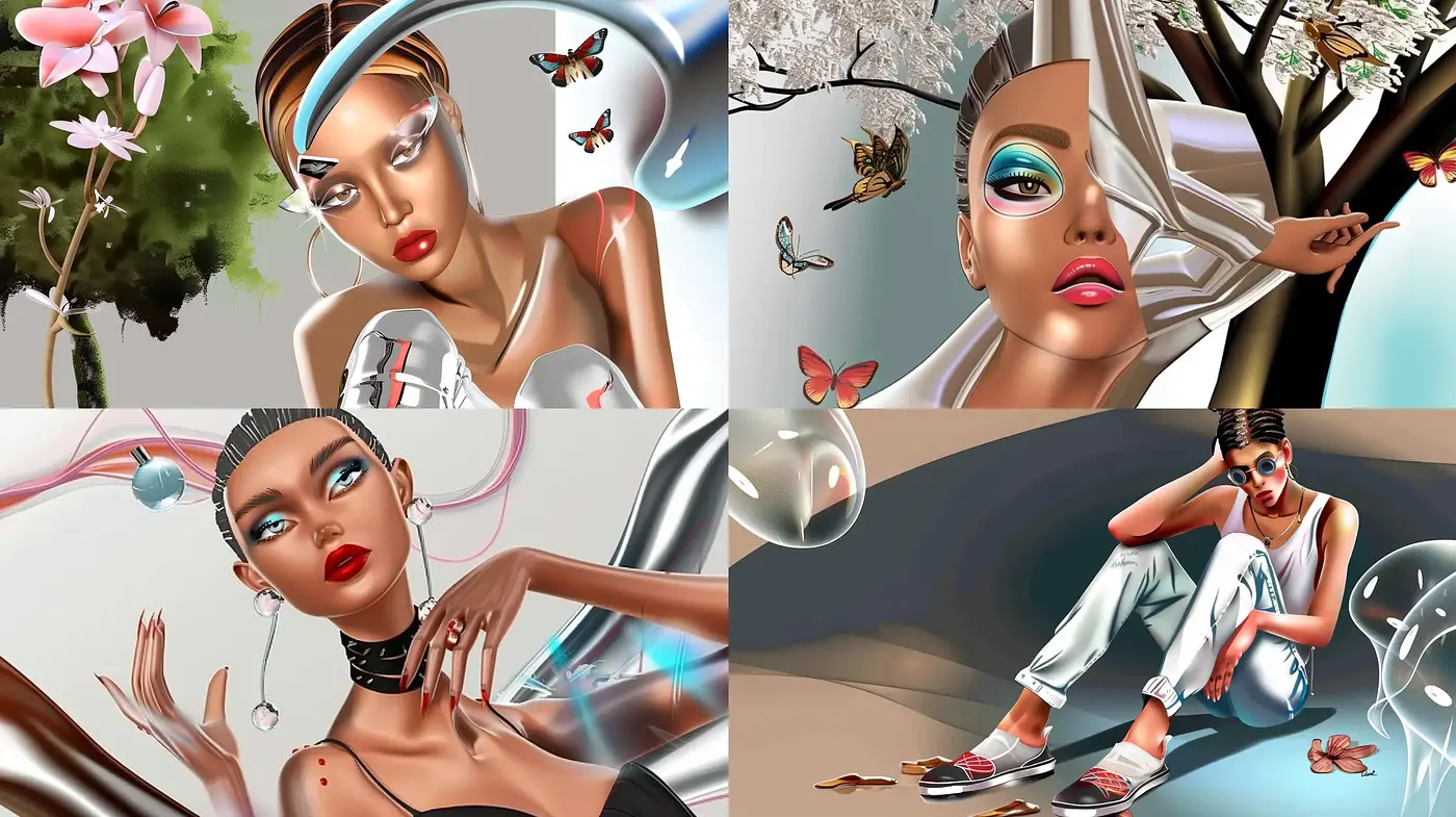 Futuristic Elegance with a Surreal Twist - Midjourney sref style