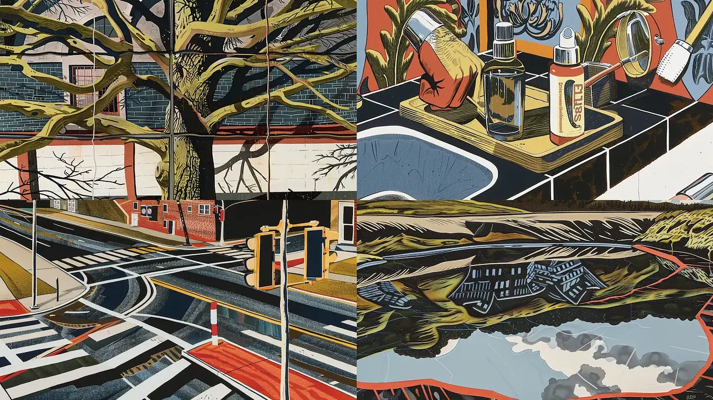 Vibrant and dynamic contemporary narrative with elements of realism and stylization - Midjourney sref style