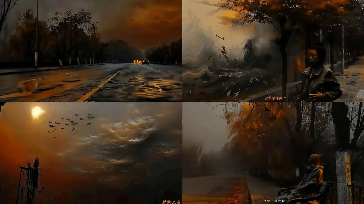 Moody atmospheric landscapes with surreal undertones - Midjourney sref style