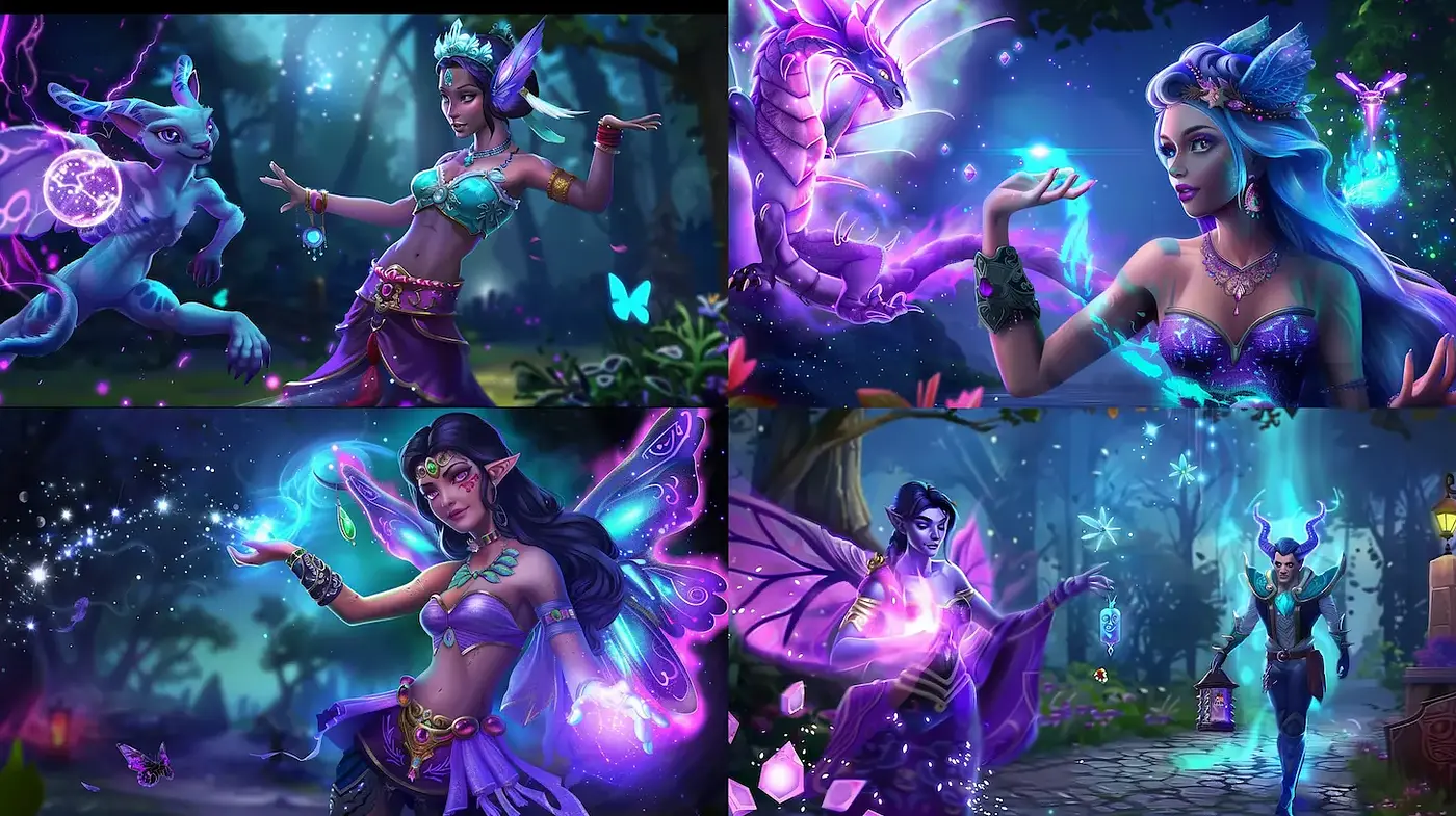 Magical Fantasy Art with Ethereal Elements and Vibrant Colors - Midjourney sref style