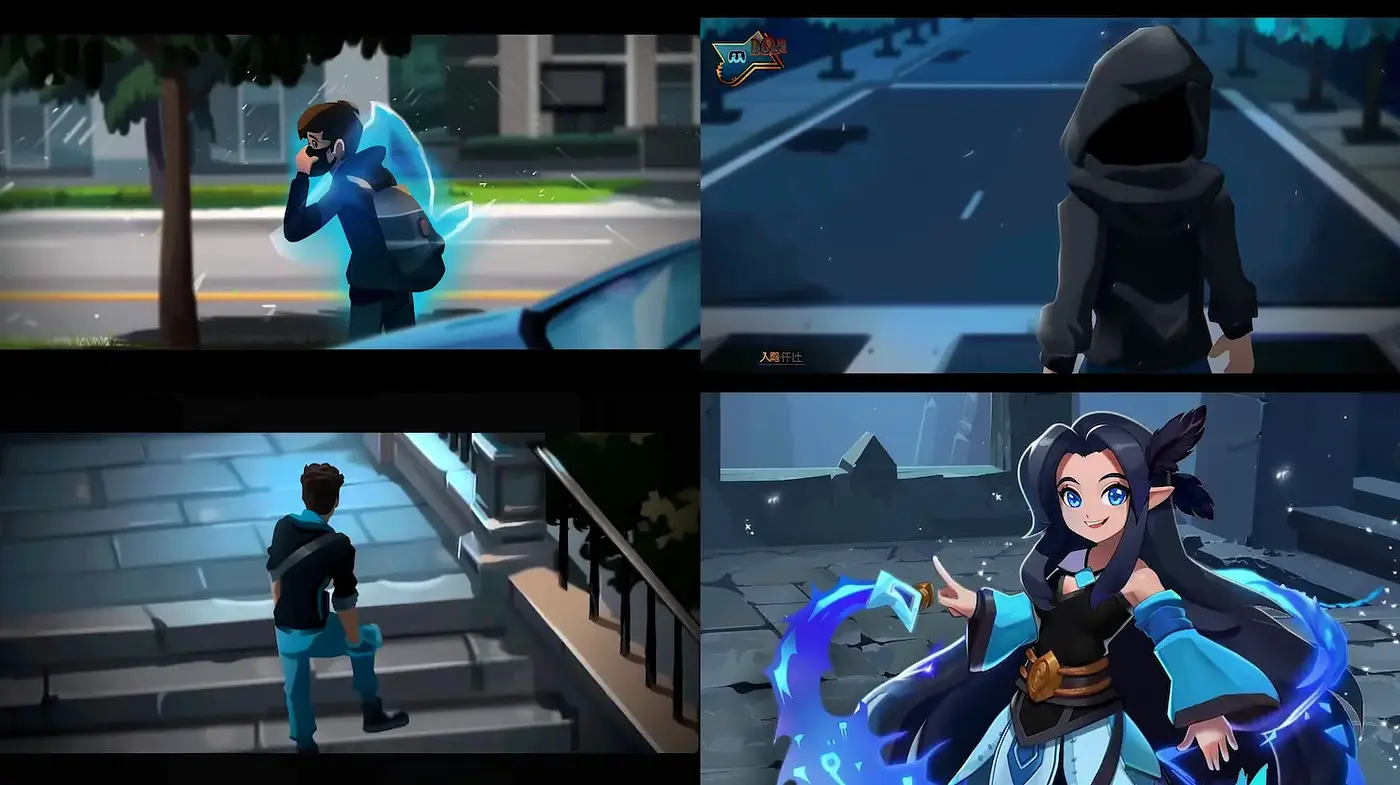 Stylized Urban Characters in a Dynamic Fantasy Setting - Midjourney sref style