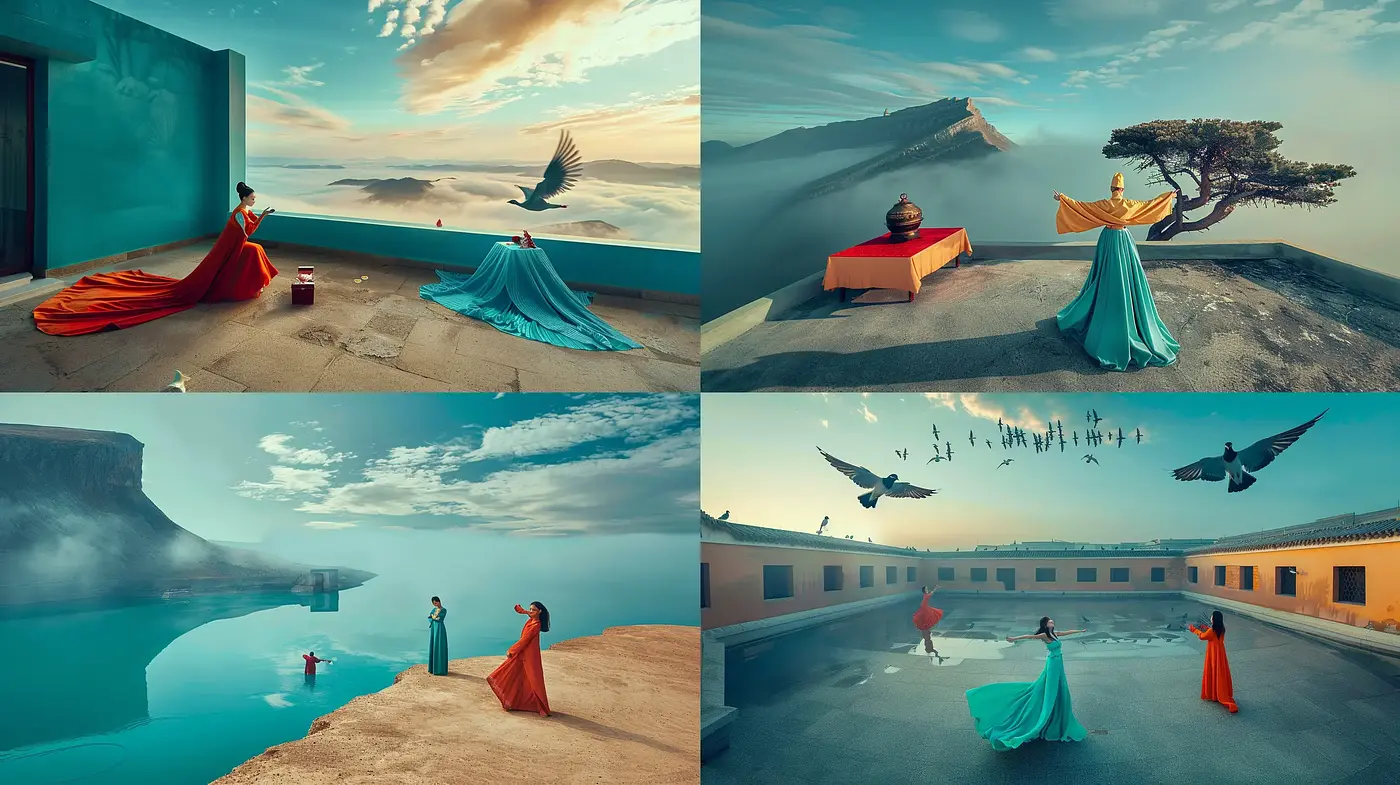 Surreal Vistas with a Cinematic Ethereal Quality - Midjourney sref style