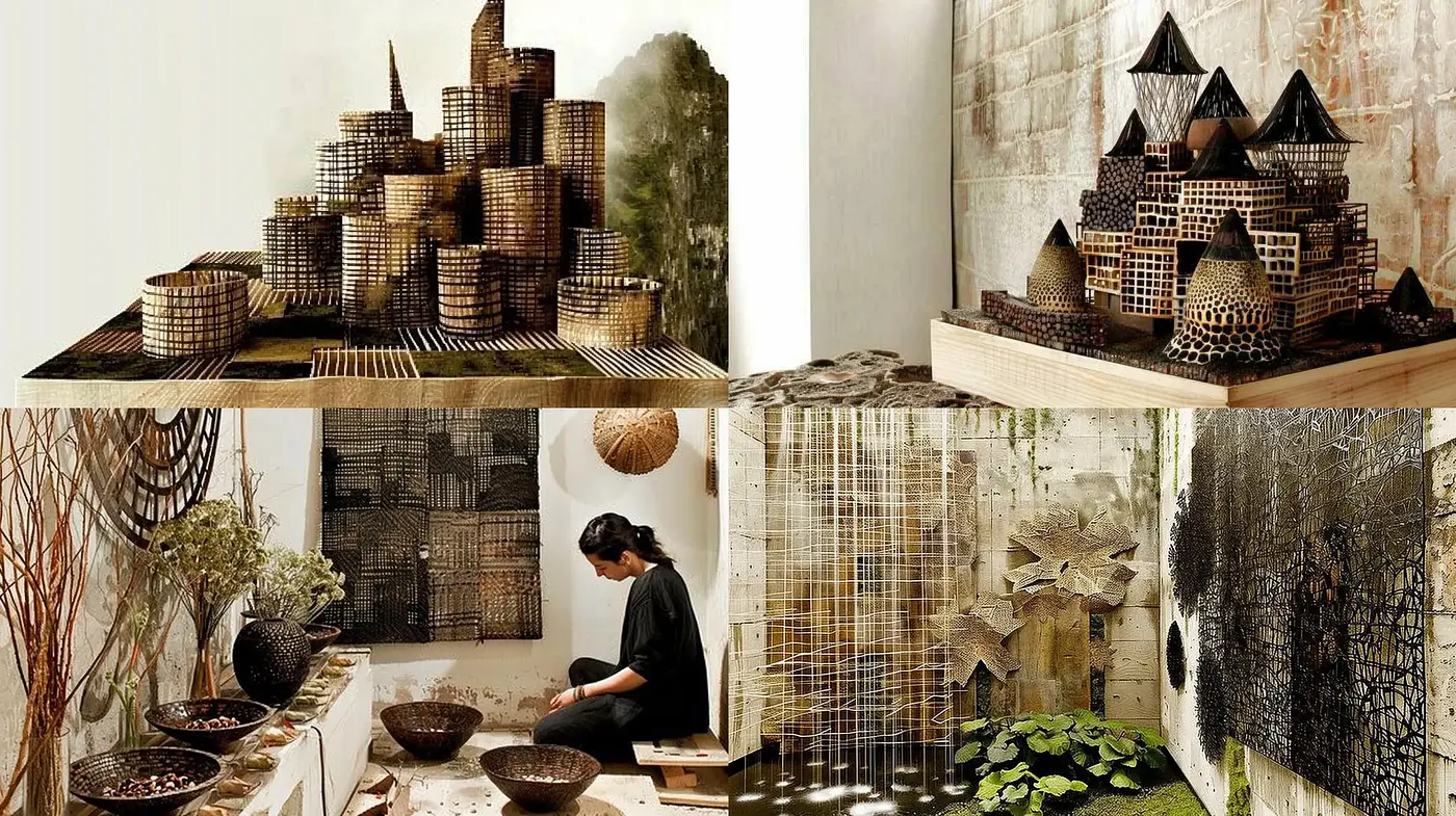 Architectural Wonders in Sepia-Toned Artisanal Collages - Midjourney sref style
