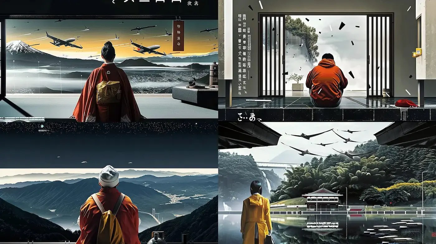 Cinematic Japanese Aesthetic with Futuristic Elements - Midjourney sref style