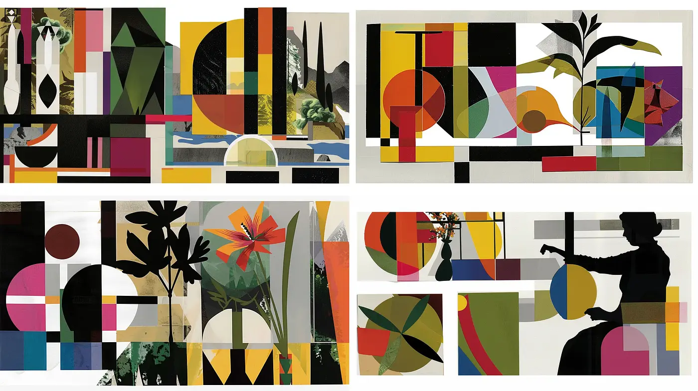 Abstract Geometric Harmony with Bold Contrasts - Midjourney sref style