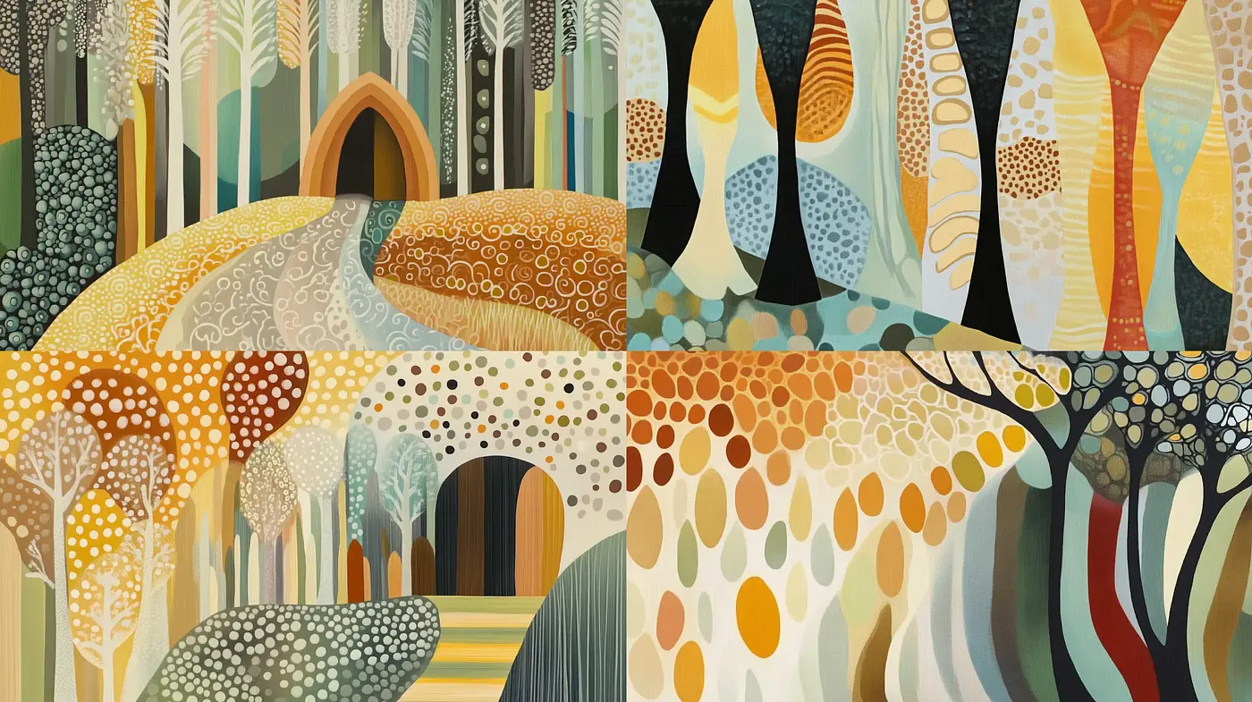 Abstract Natural Symphonies in Earthy Tones - Midjourney sref style